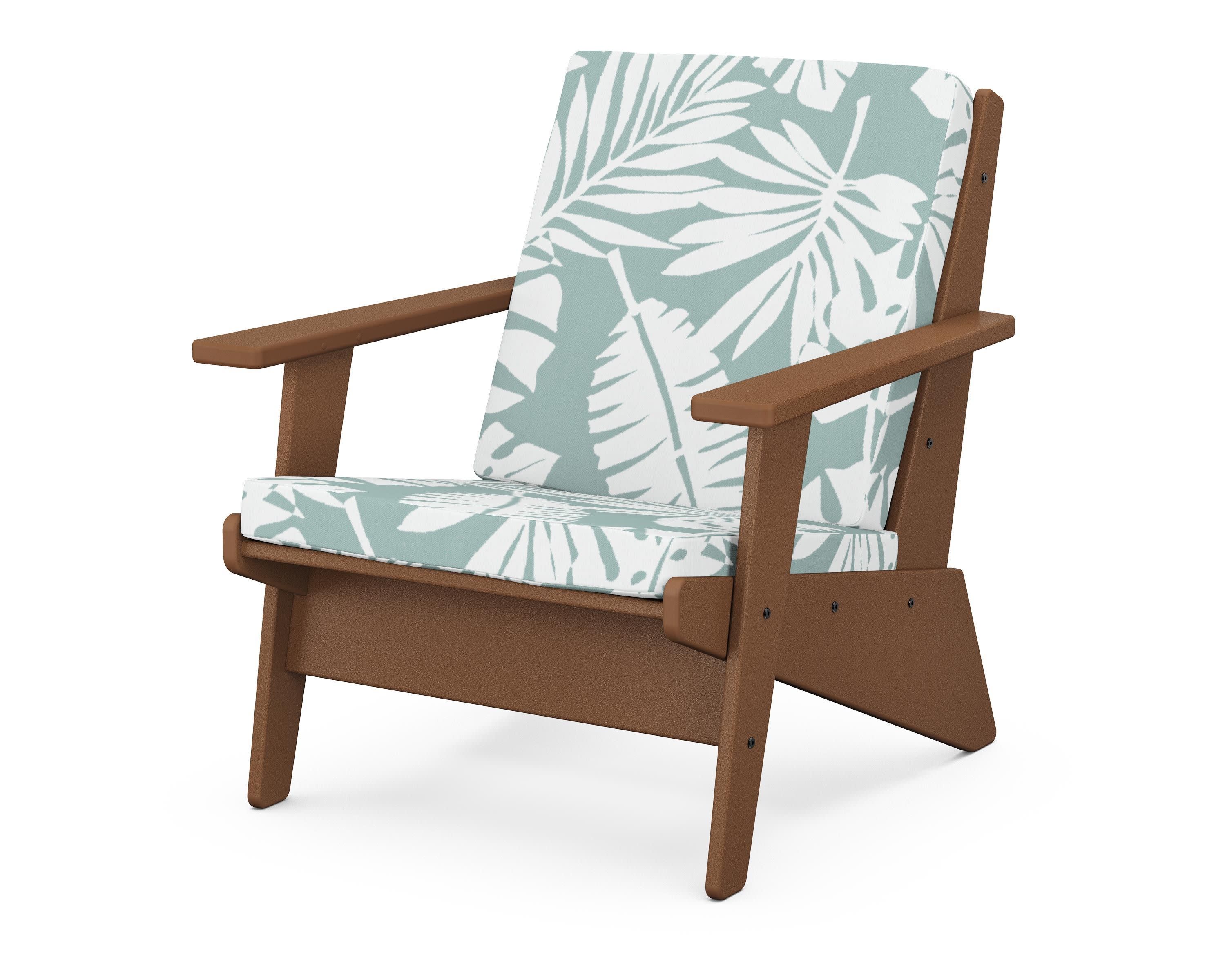 Riviera Modern Lounge Chair in Teak / Leaf Glacier Spa