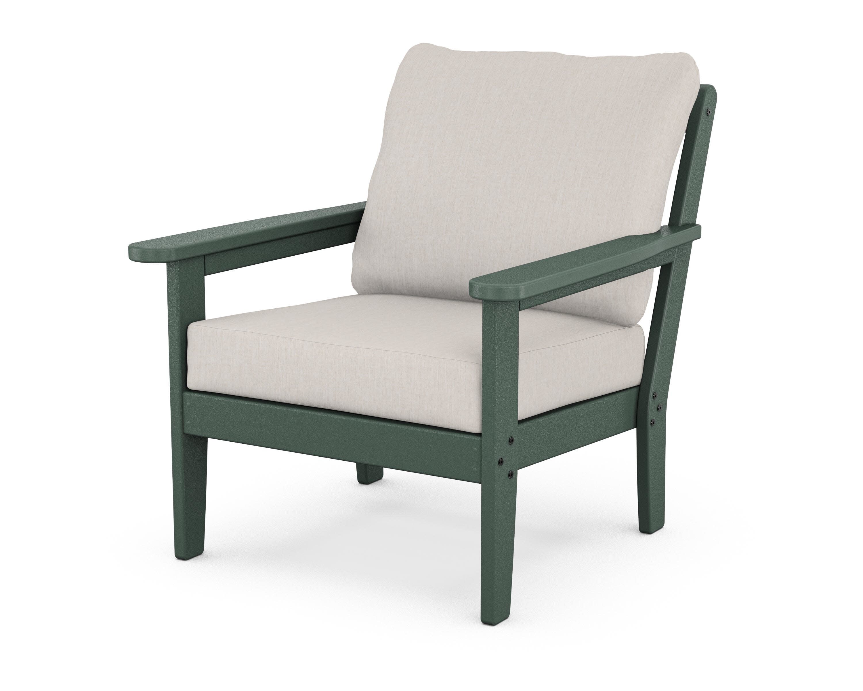 Cottage Deep Seating Chair in Green / Cast Ash