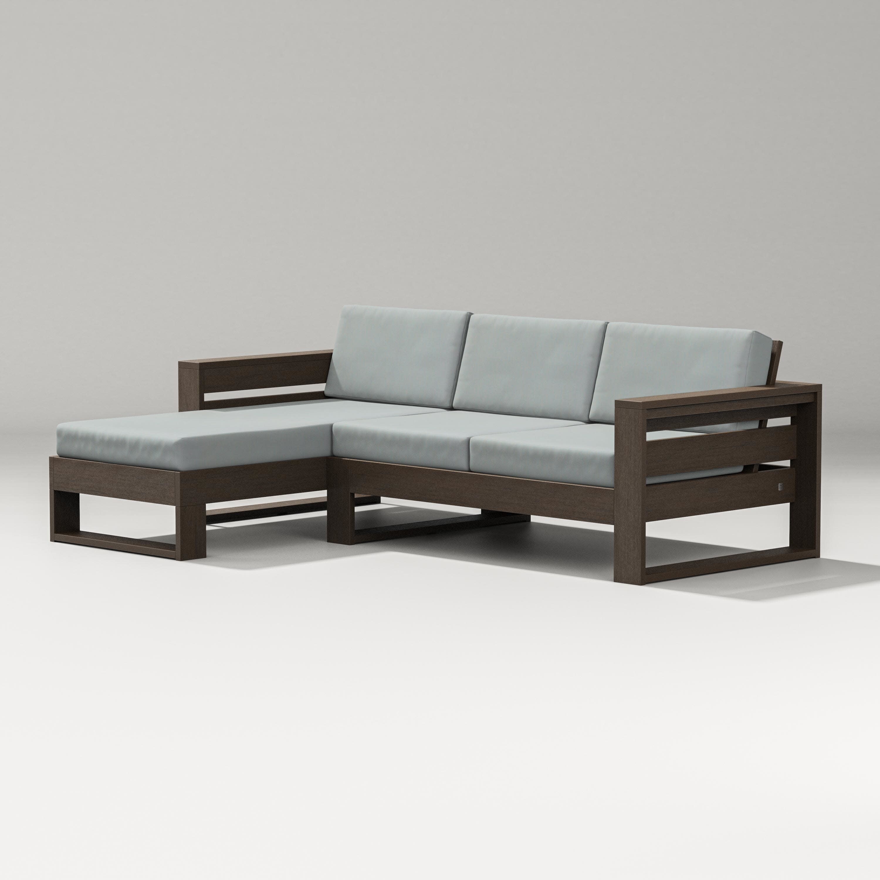 Latitude Left Chaise Sectional in Kona / Spa