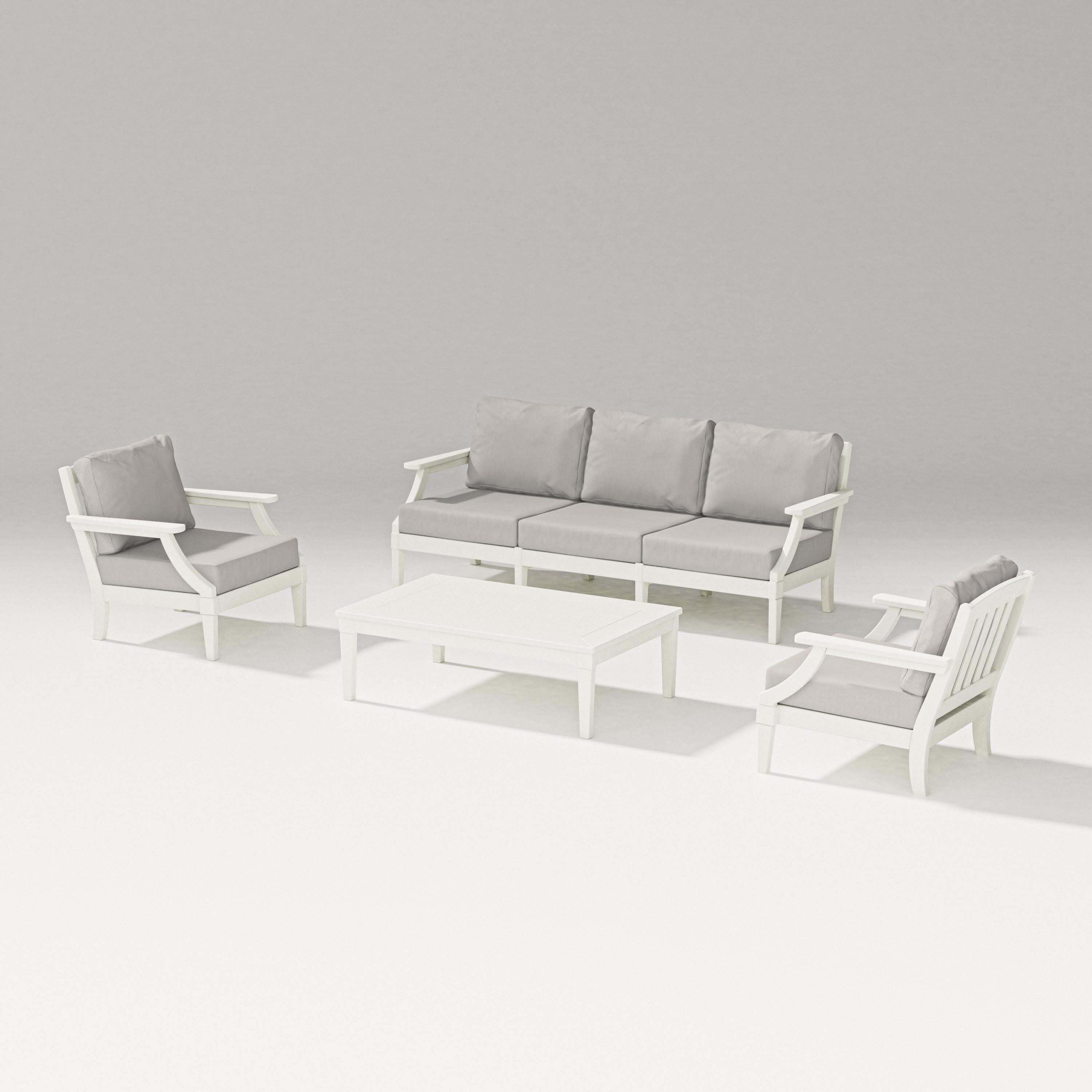 Estate 4-Piece Lounge Sofa Set in Vintage White / Cast Ash