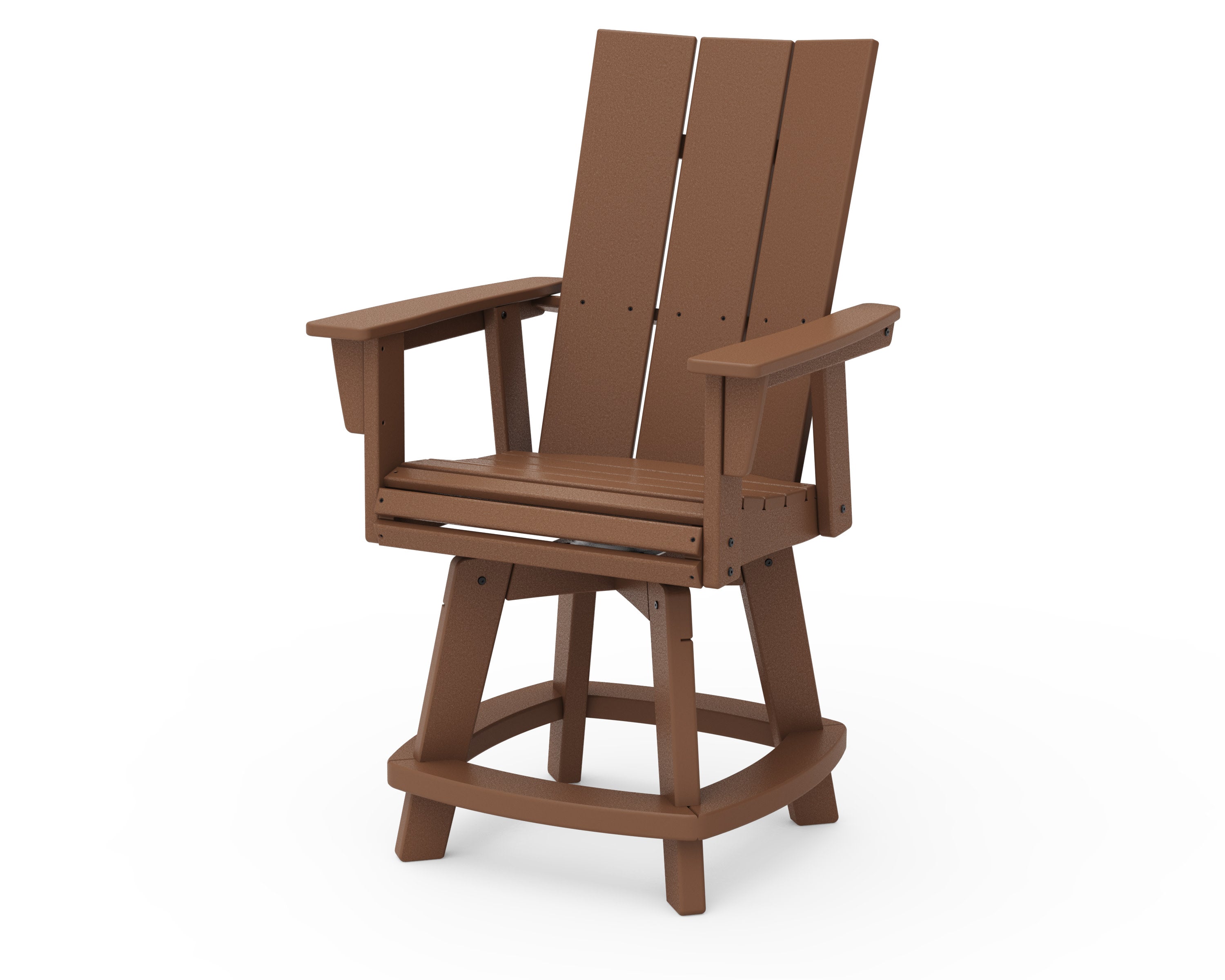 Modern Curveback Adirondack Swivel Counter Chair in Teak