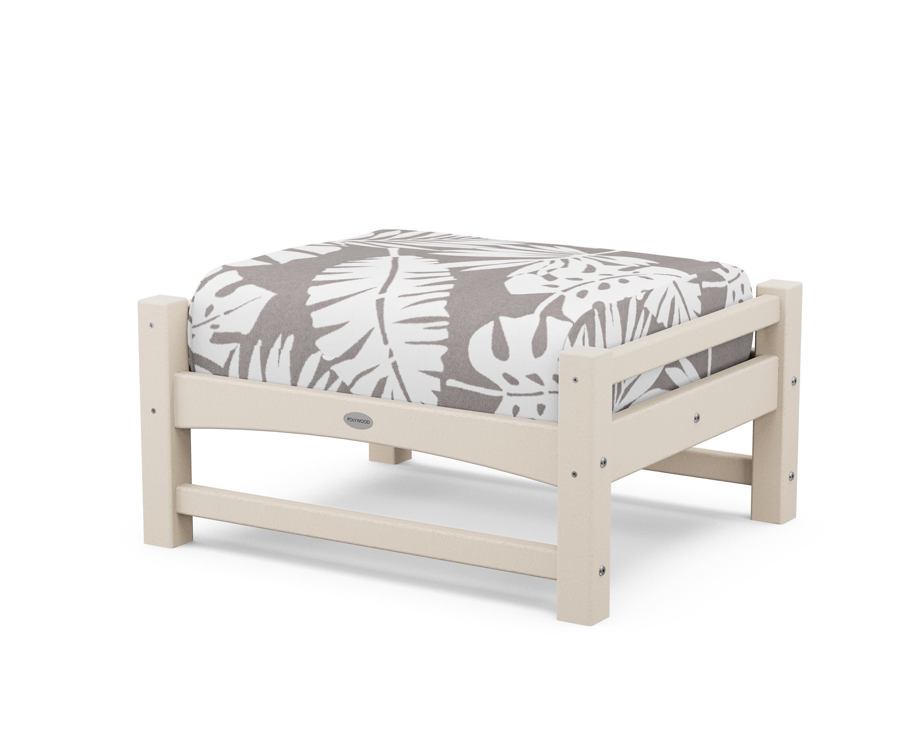 Club Ottoman in Sand / Leaf Grey Mist