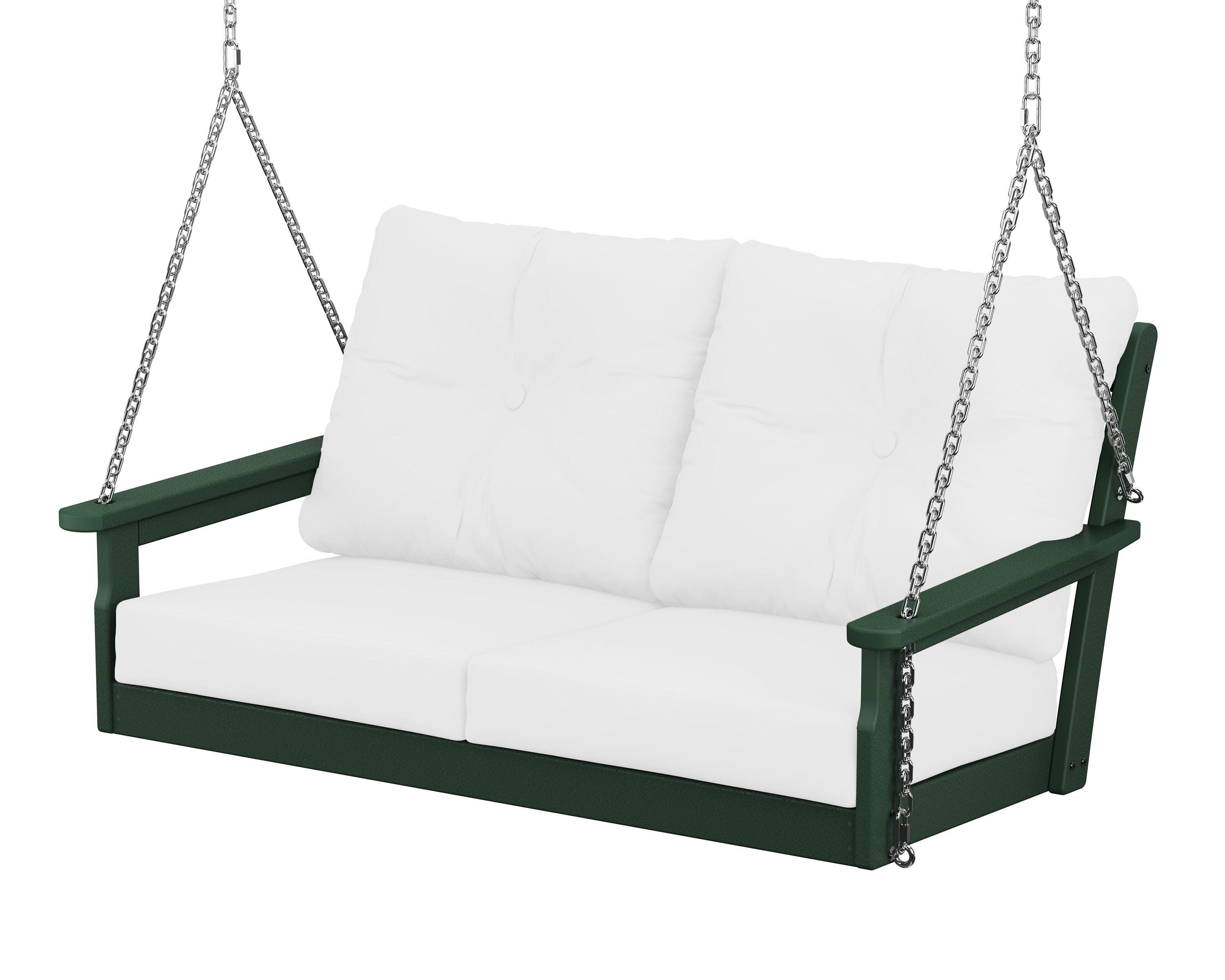 Vineyard Deep Seating Swing in Green / Natural