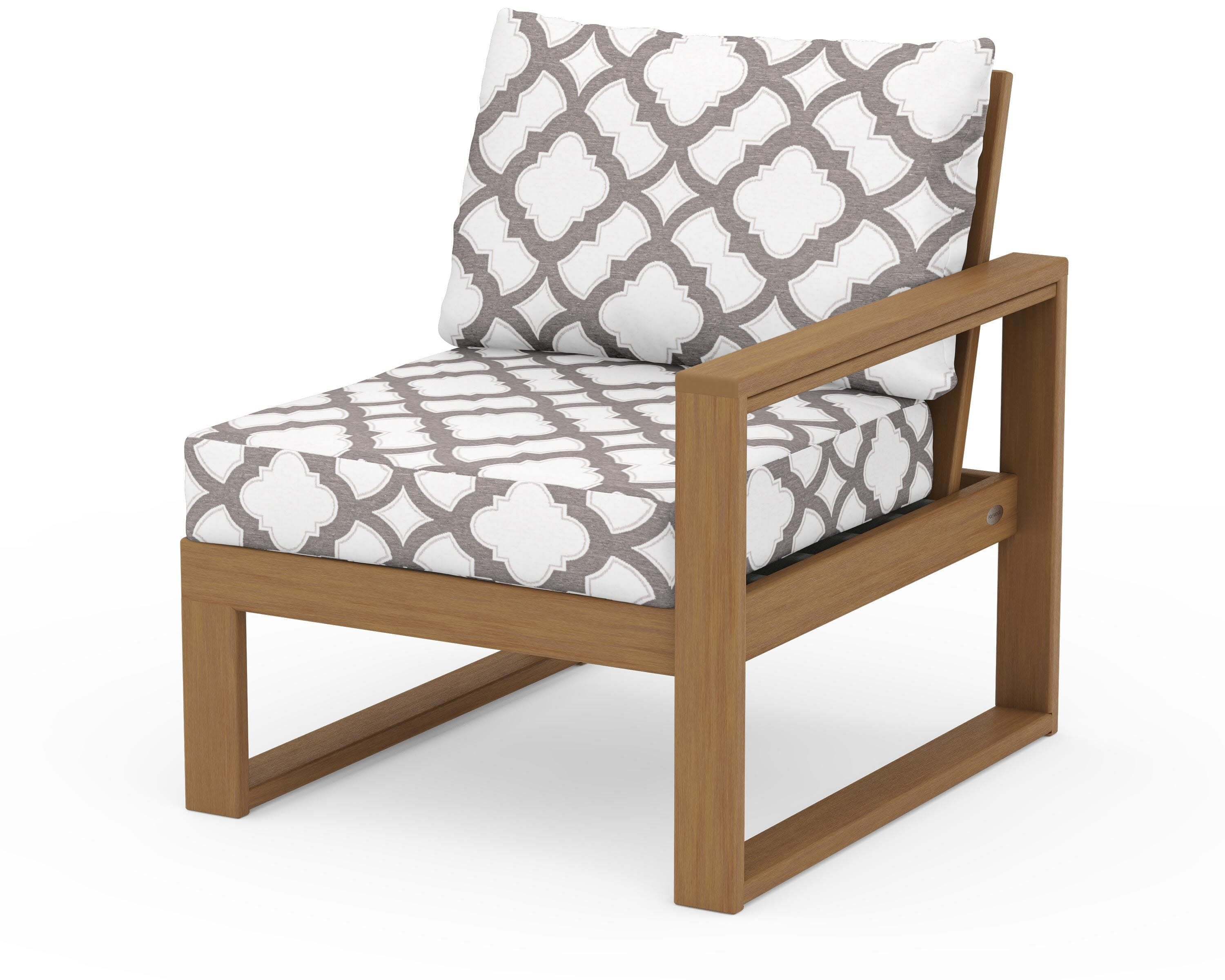 EDGE Modular Right Arm Chair in Natural / Trellis Grey Mist