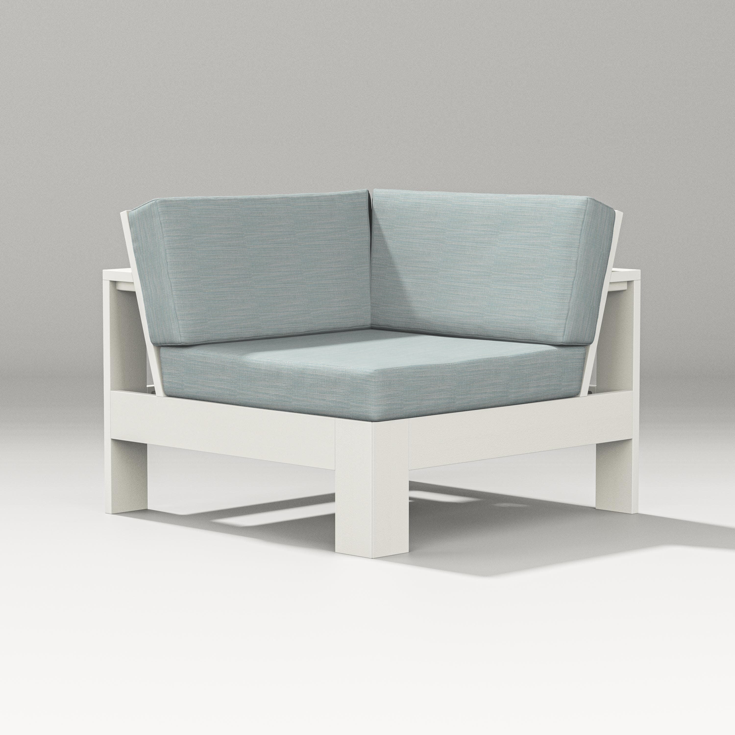 Latitude Modular Corner Chair in Vintage White / Soothe Mist