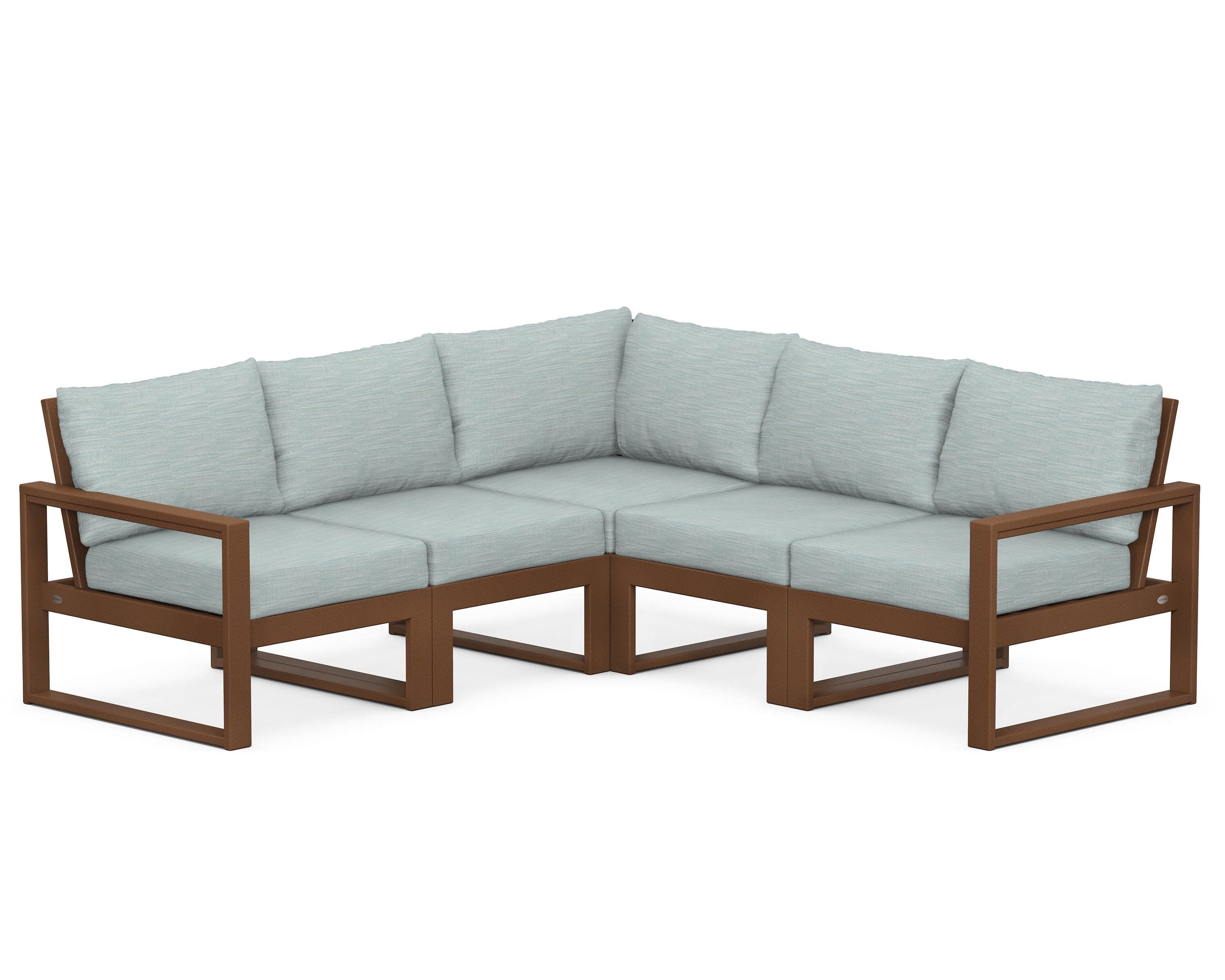 EDGE 5-Piece Modular Deep Seating Set in Teak / Soothe Mist