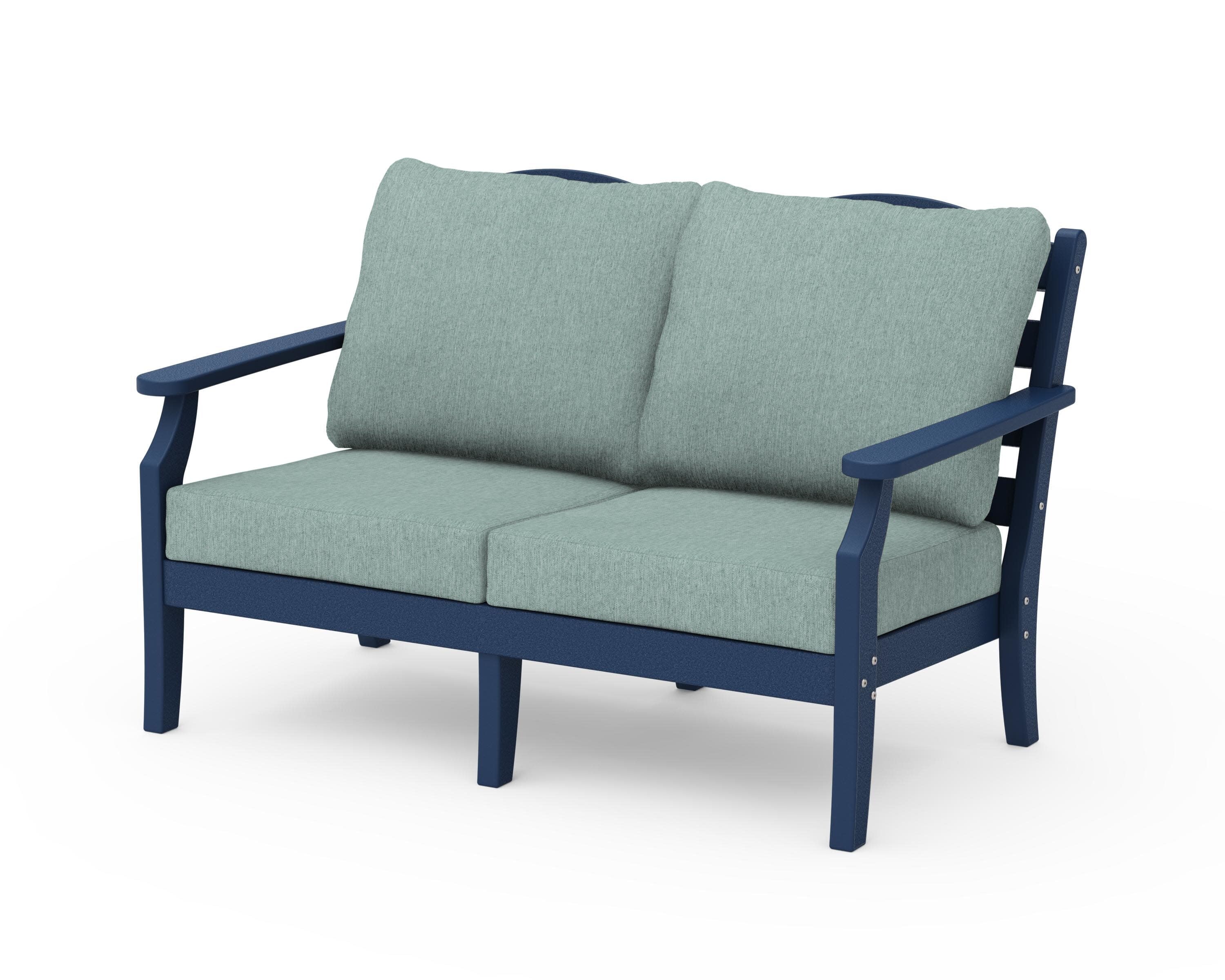 Savannah Deep Seating Loveseat in Navy / Glacier Spa