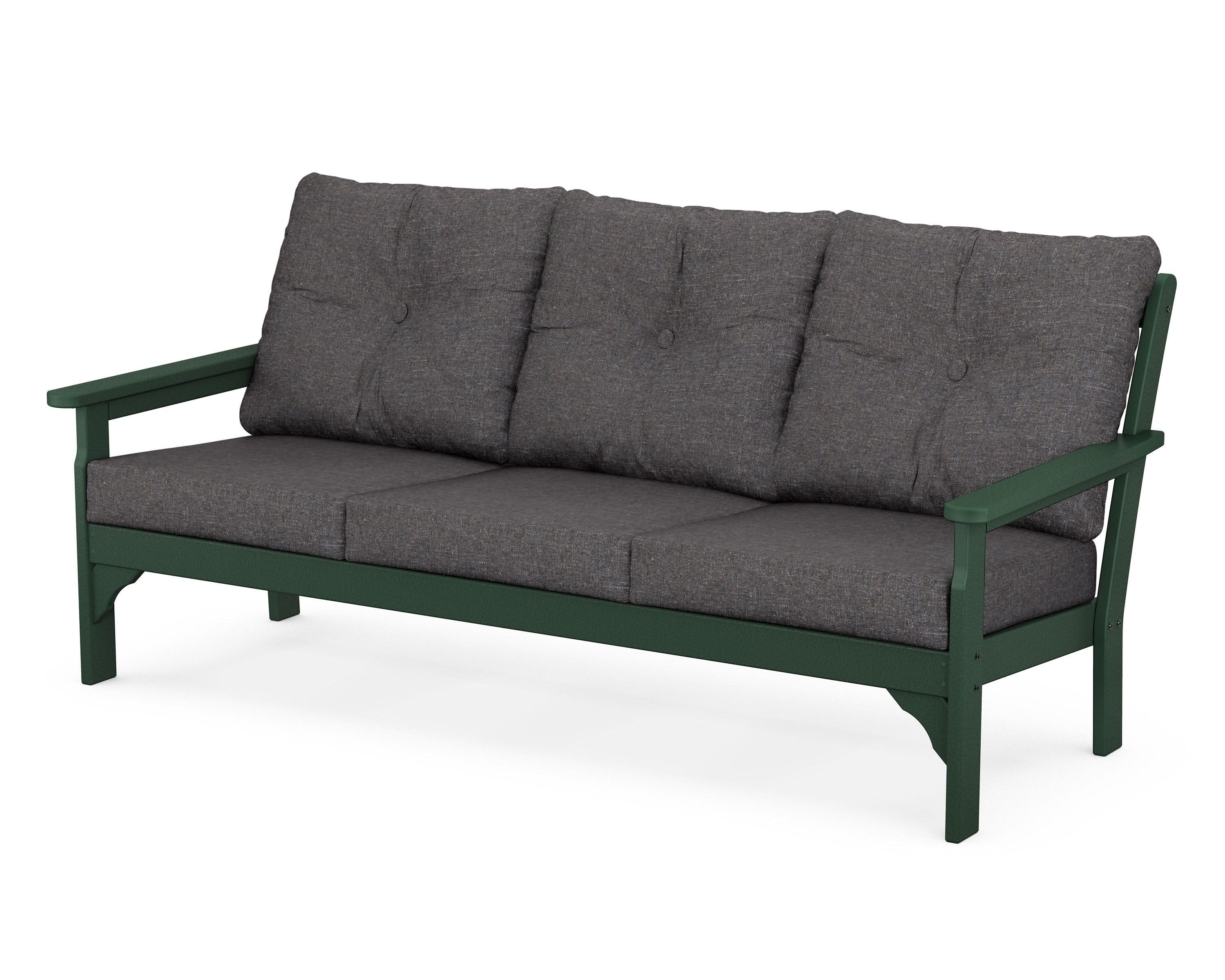 Vineyard Deep Seating Sofa in Green / Ash Charcoal
