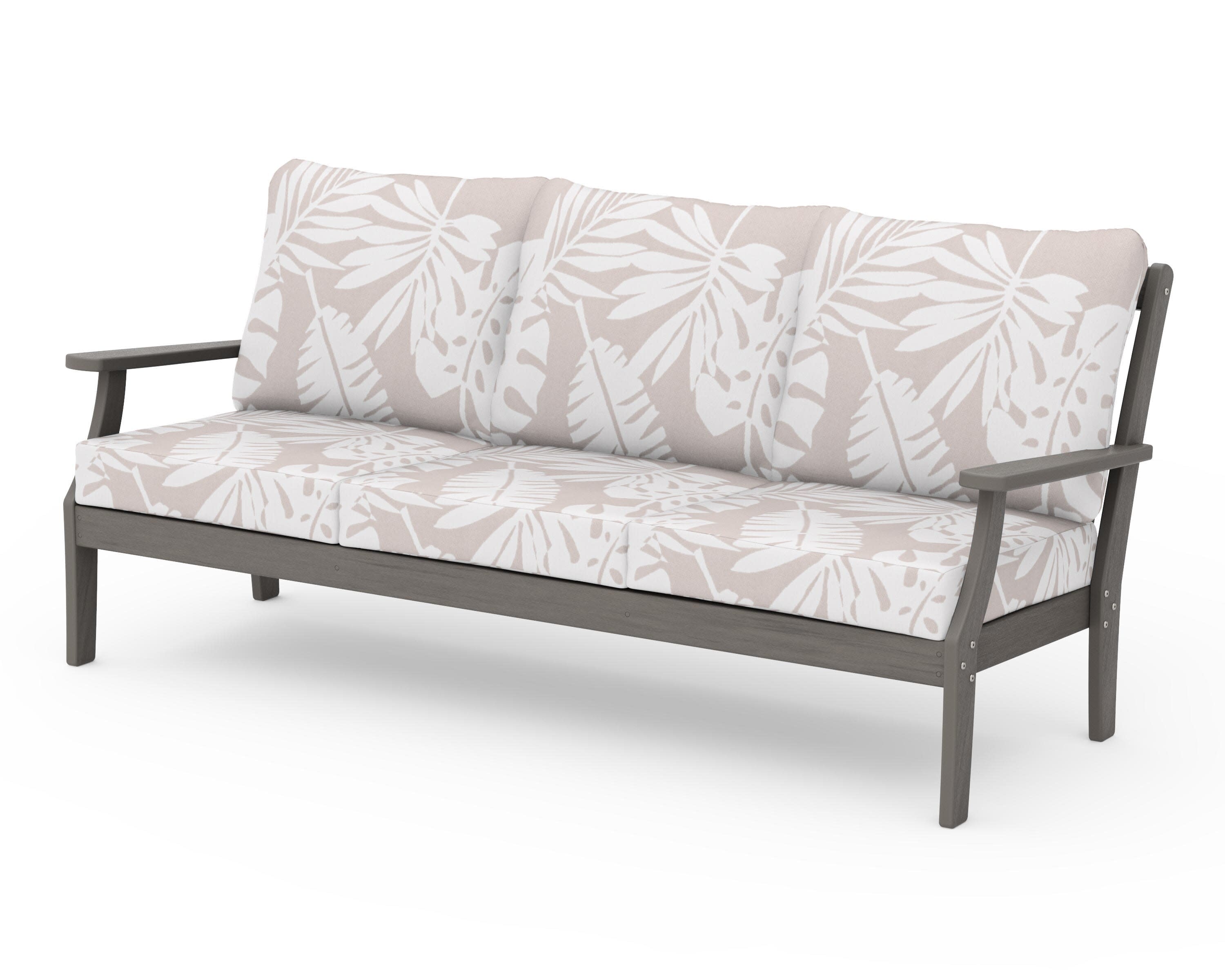 Braxton Deep Seating Sofa in Driftwood / Leaf Dune Burlap