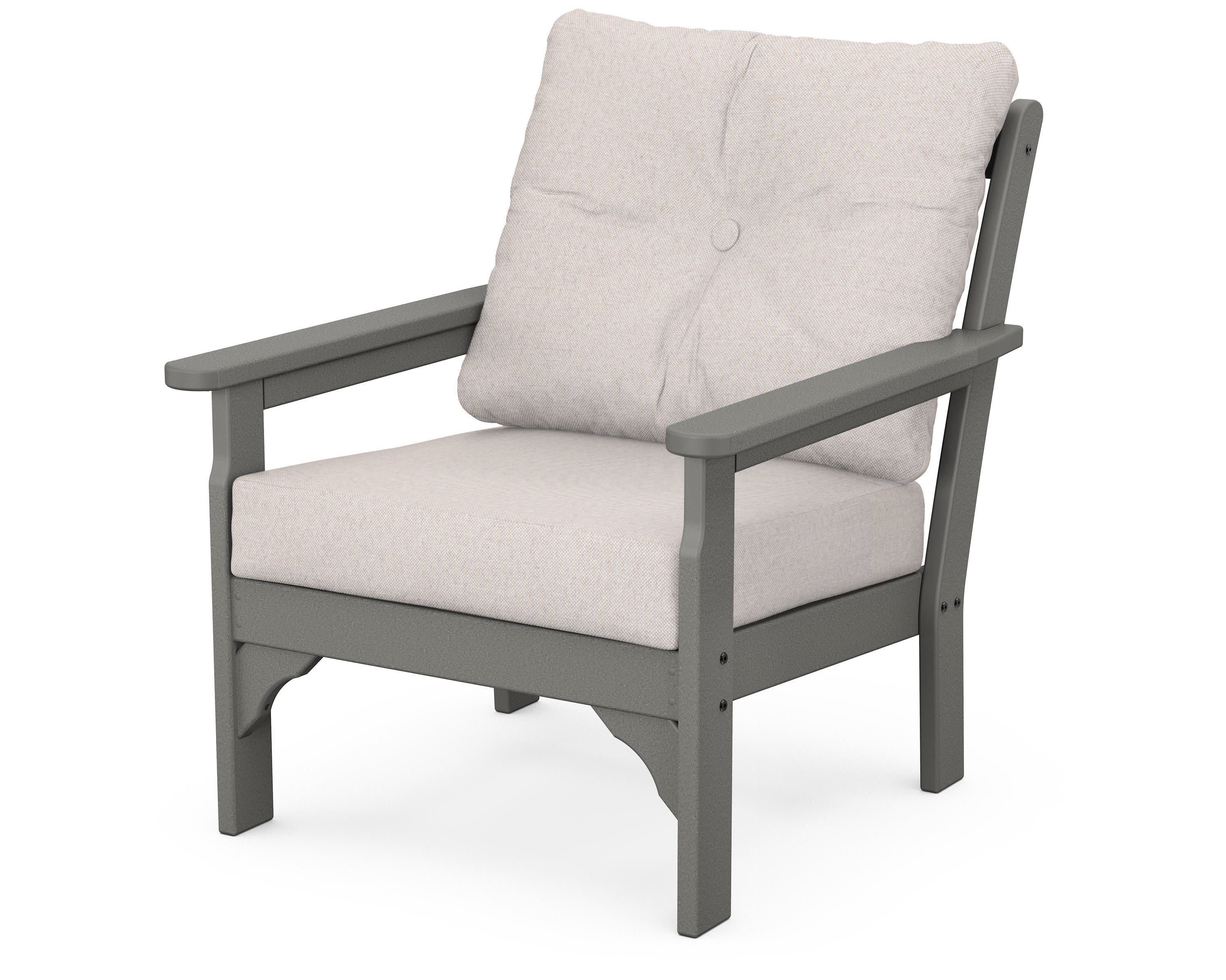 Vineyard Deep Seating Chair in Slate Grey / Dune Burlap