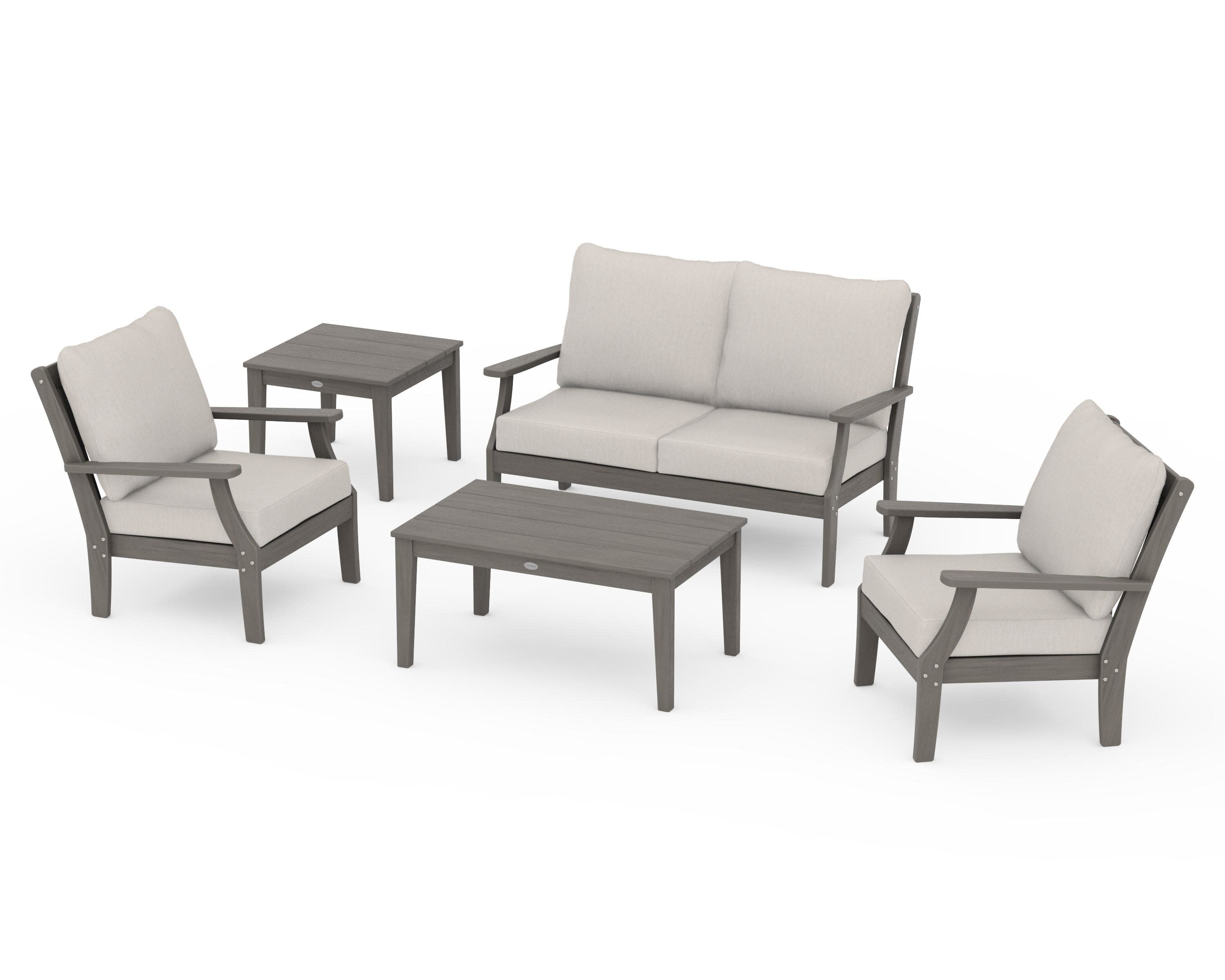 Braxton 5-Piece Deep Seating Set in Driftwood / Cast Ash