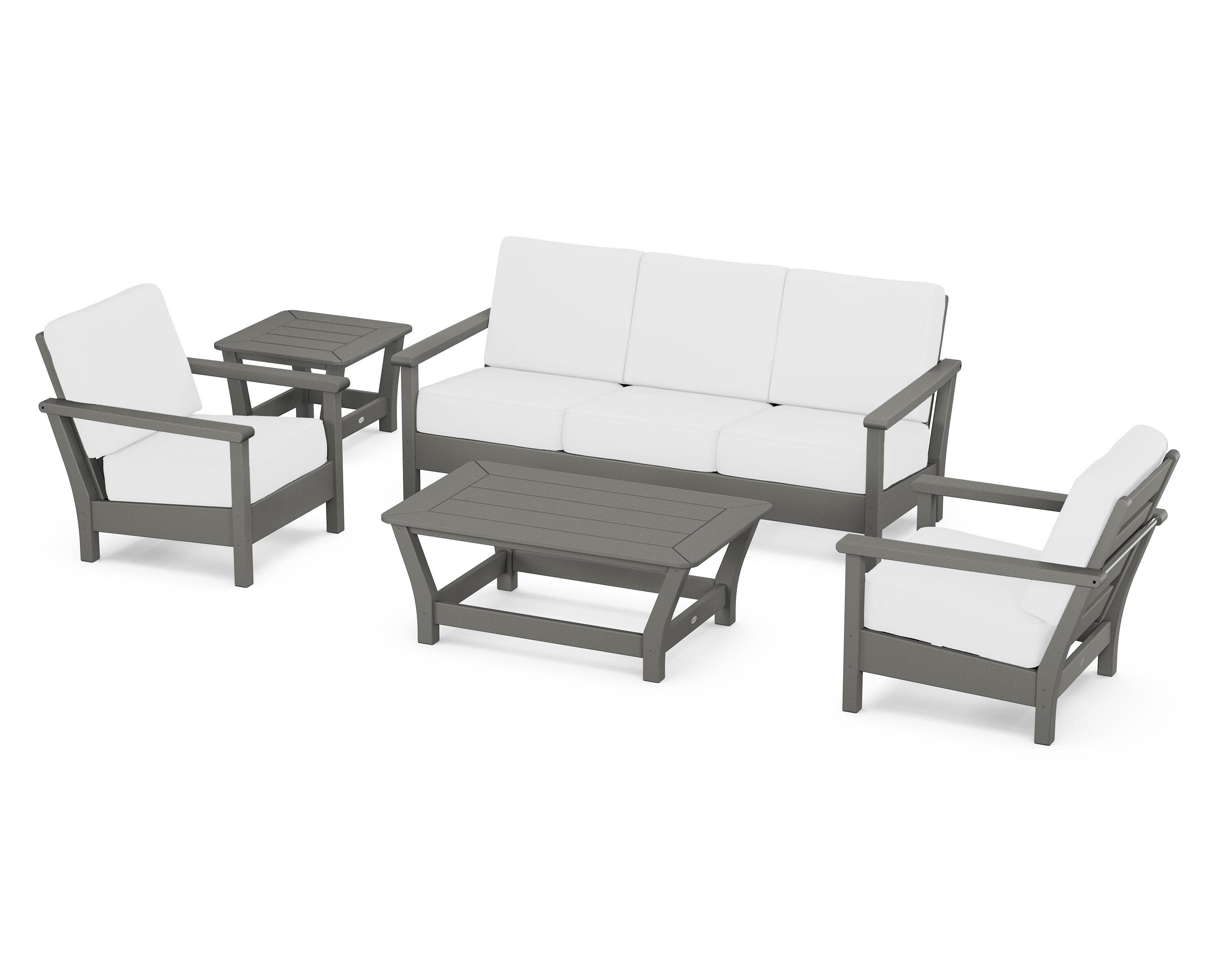 Harbour 5-Piece Deep Seating Set in Slate Grey / Natural