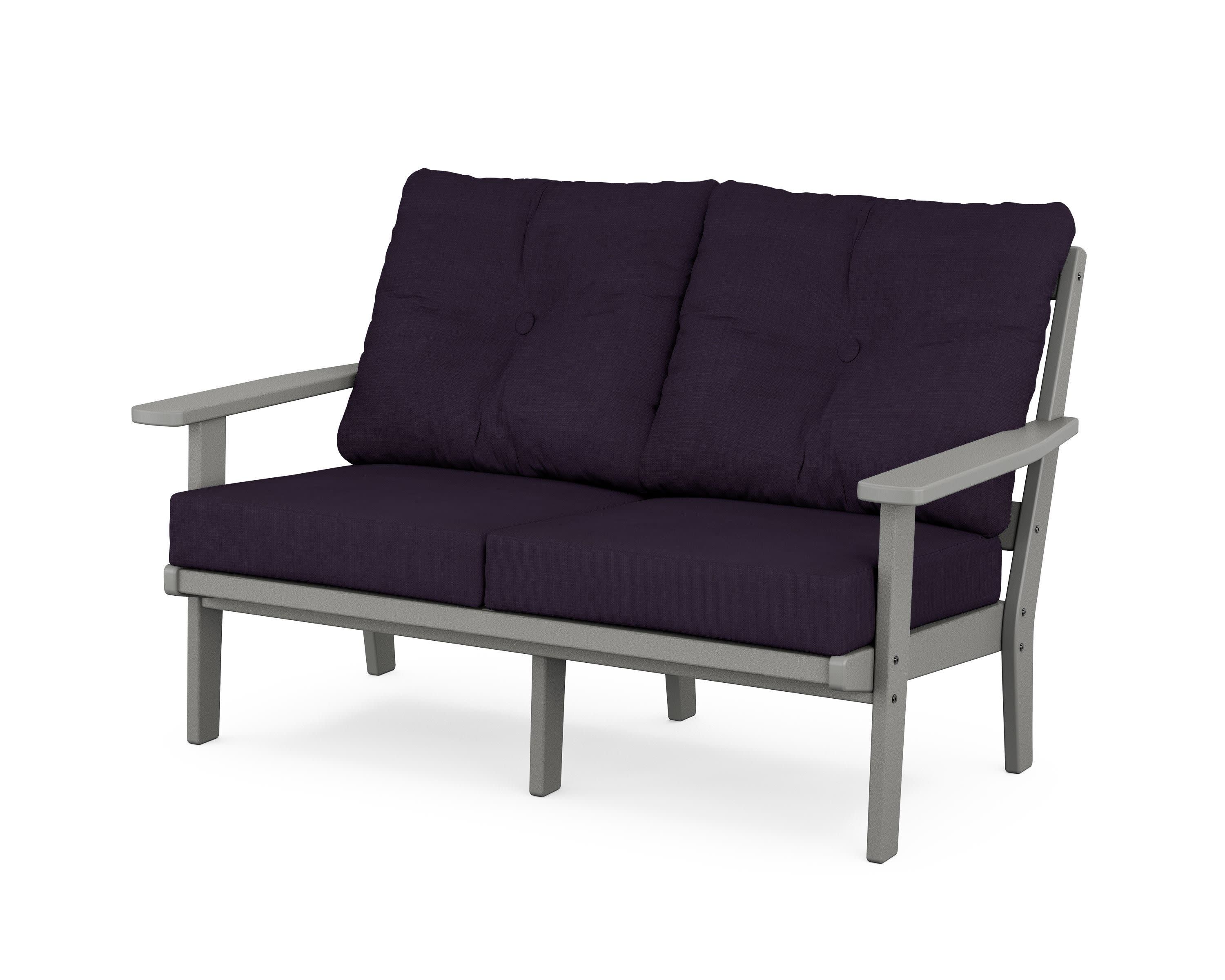 Oxford Deep SeatingLoveseat in Slate Grey / Navy Linen