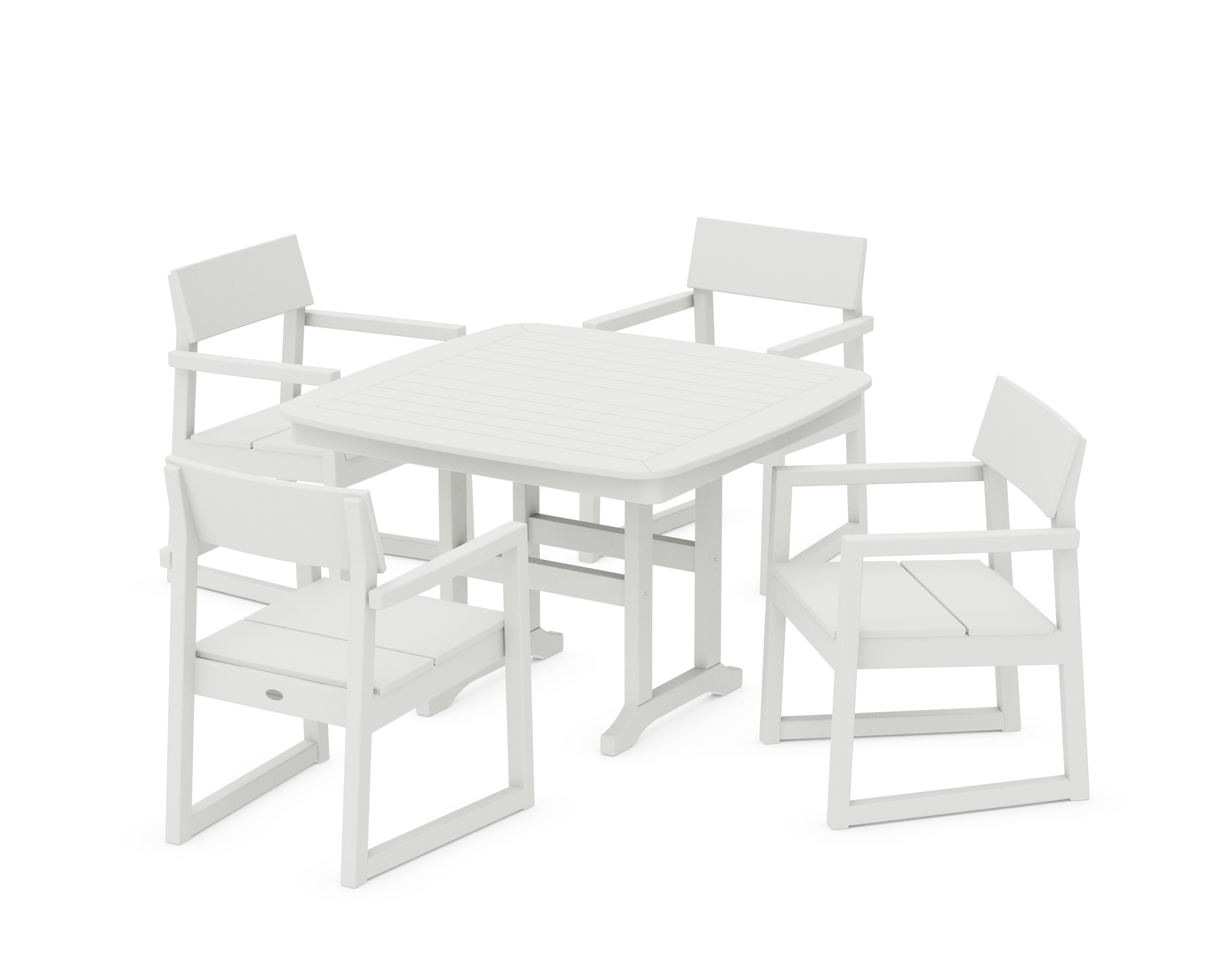 EDGE 5-Piece Dining Set with Trestle Legs in Vintage White