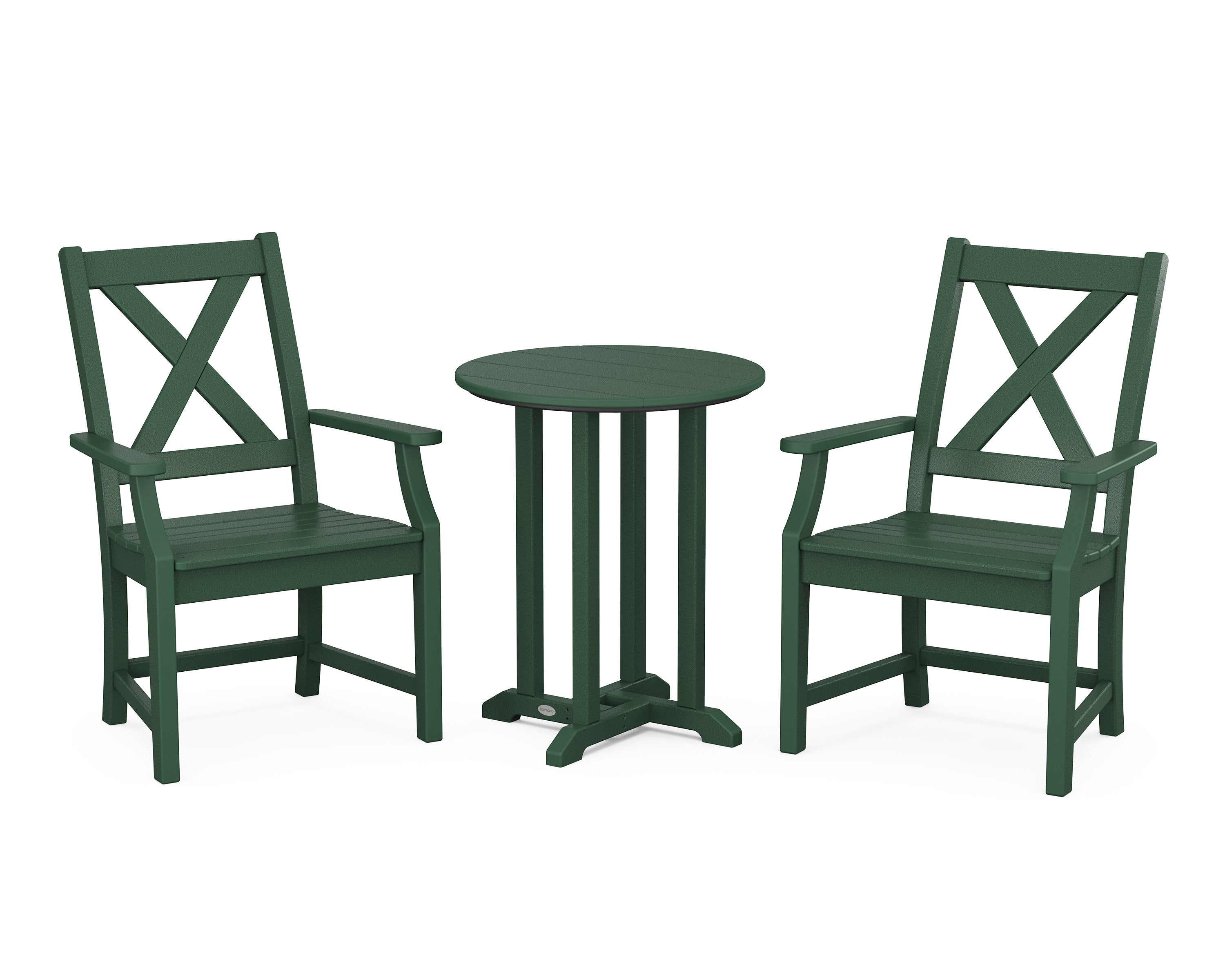 Braxton 3-Piece Round Bistro Dining Set in Green