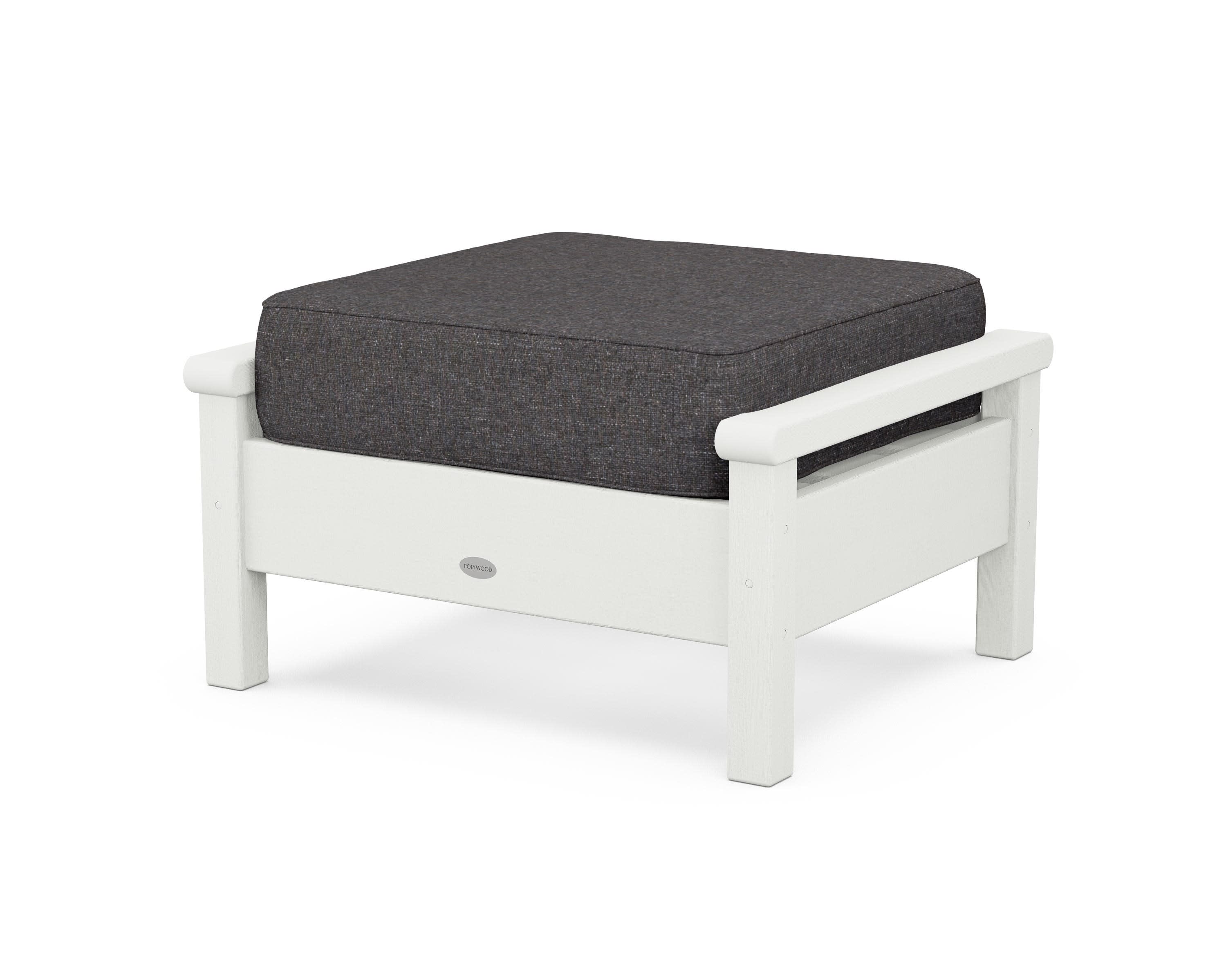 Harbour Deep Seating Ottoman in Vintage White / Ash Charcoal