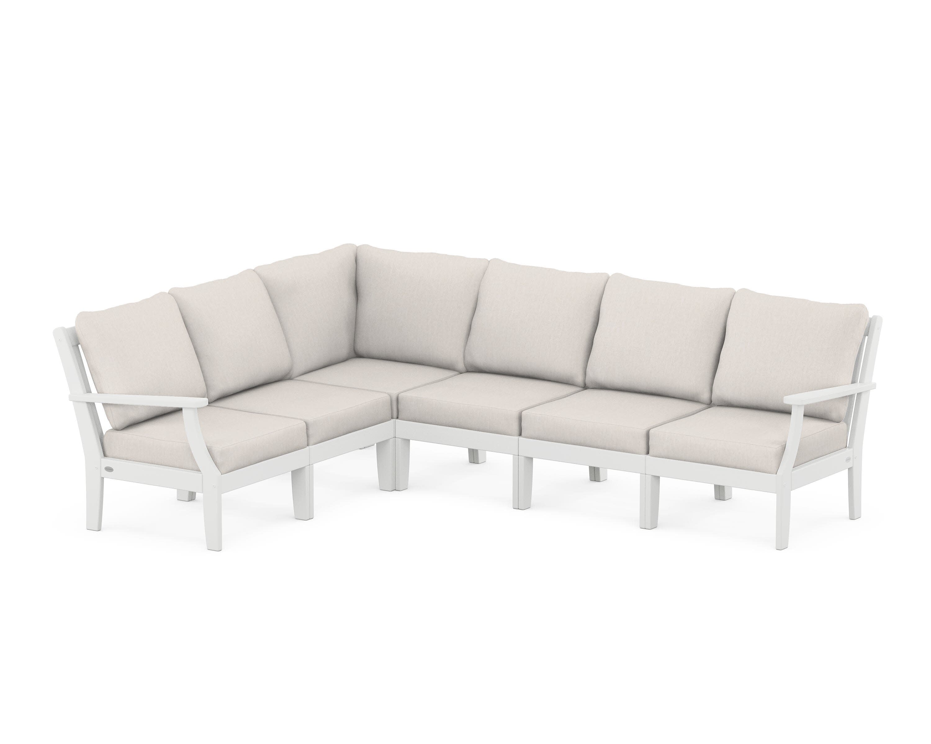 Braxton Modular 6-Piece Deep Seating Set in White / Cast Ash