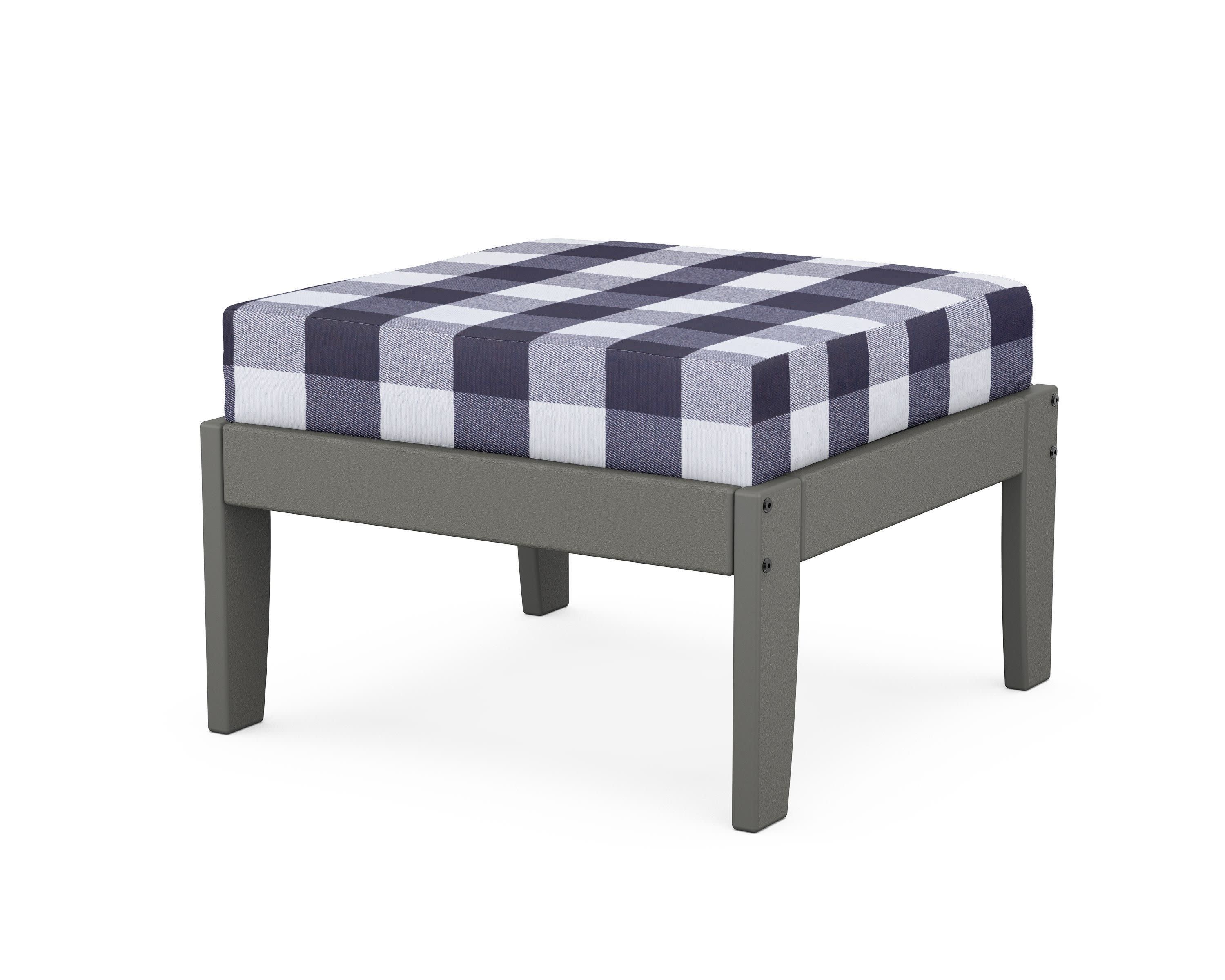 Modular Ottoman - Classic in Slate Grey / Buffalo Plaid Navy