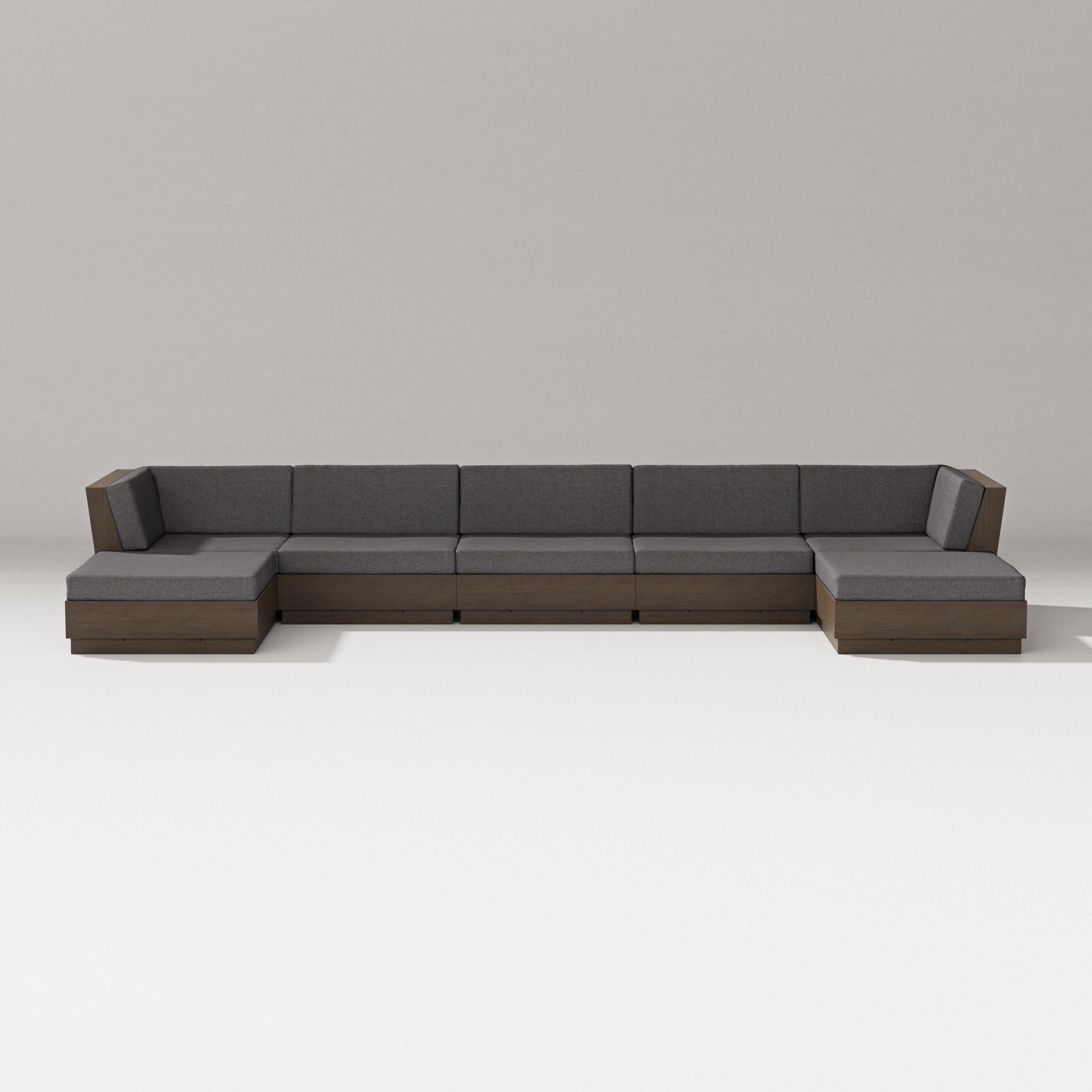 Elevate 7-Piece Double Chaise Sectional in Kona / Ash Charcoal