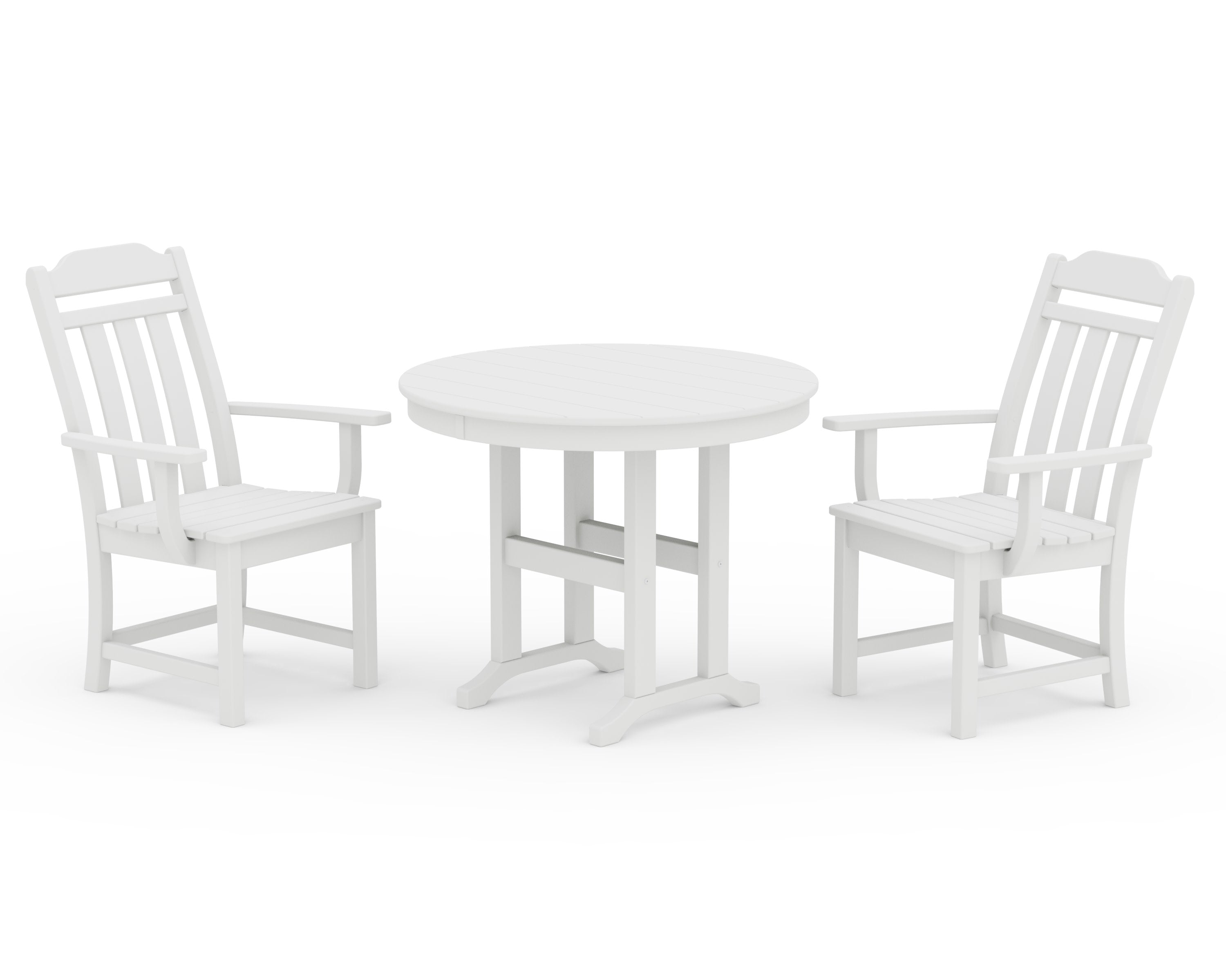 Cottage 3-Piece Farmhouse Dining Set in White