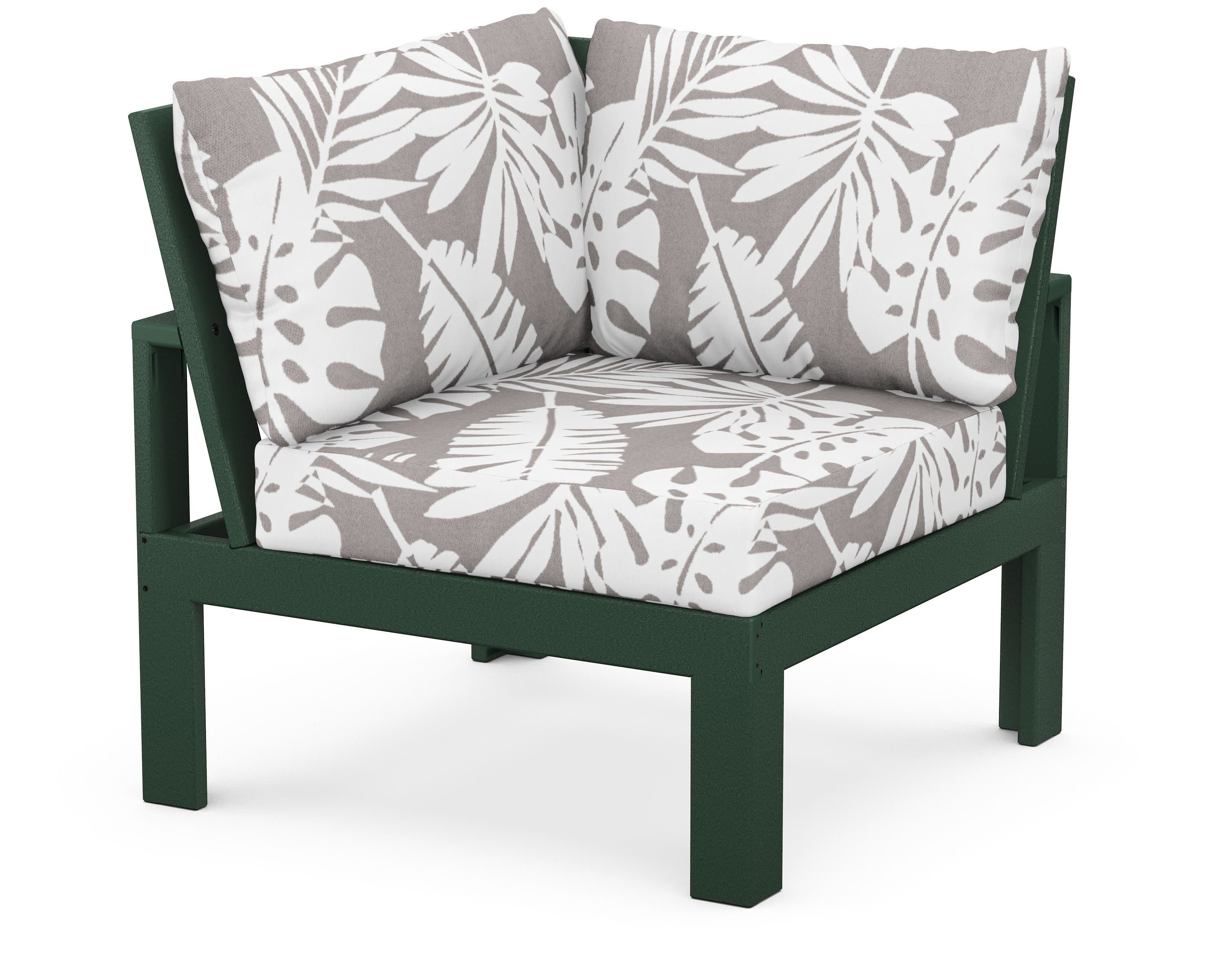 Modular Corner Chair in Green / Leaf Grey Mist