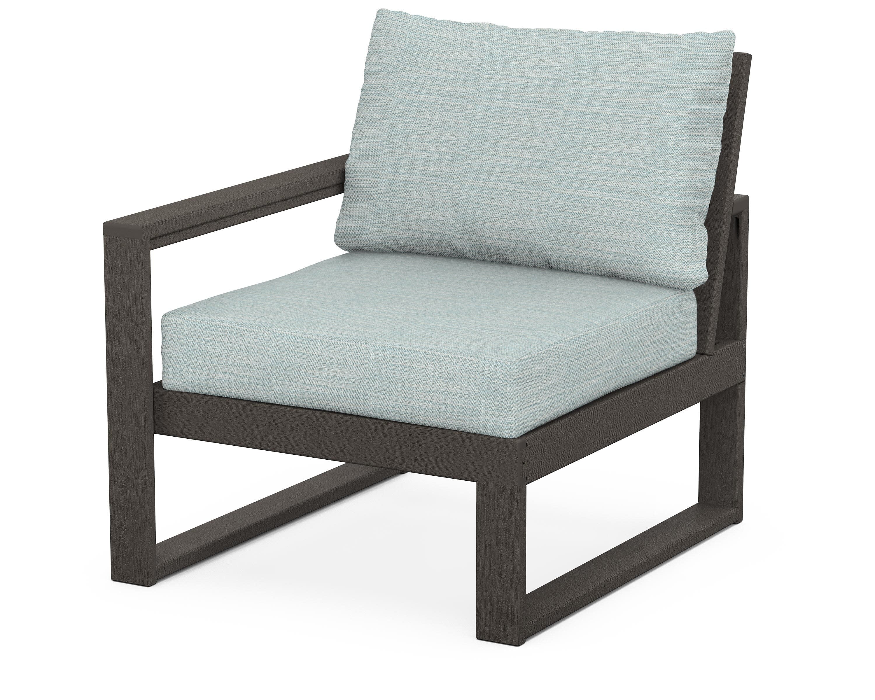EDGE Modular Left Arm Chair in Vintage Coffee / Soothe Mist