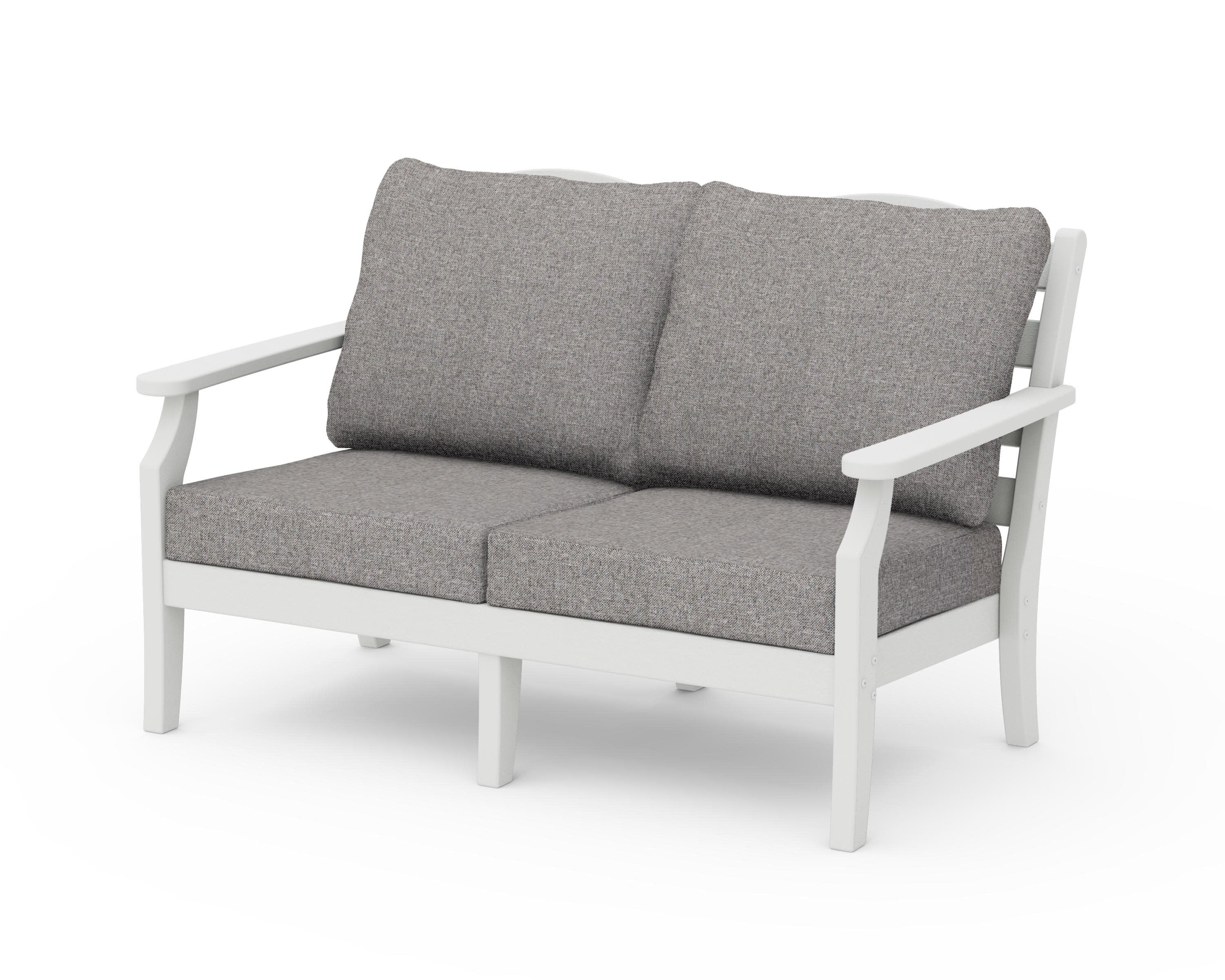 Savannah Deep Seating Loveseat in Vintage White / Grey Mist