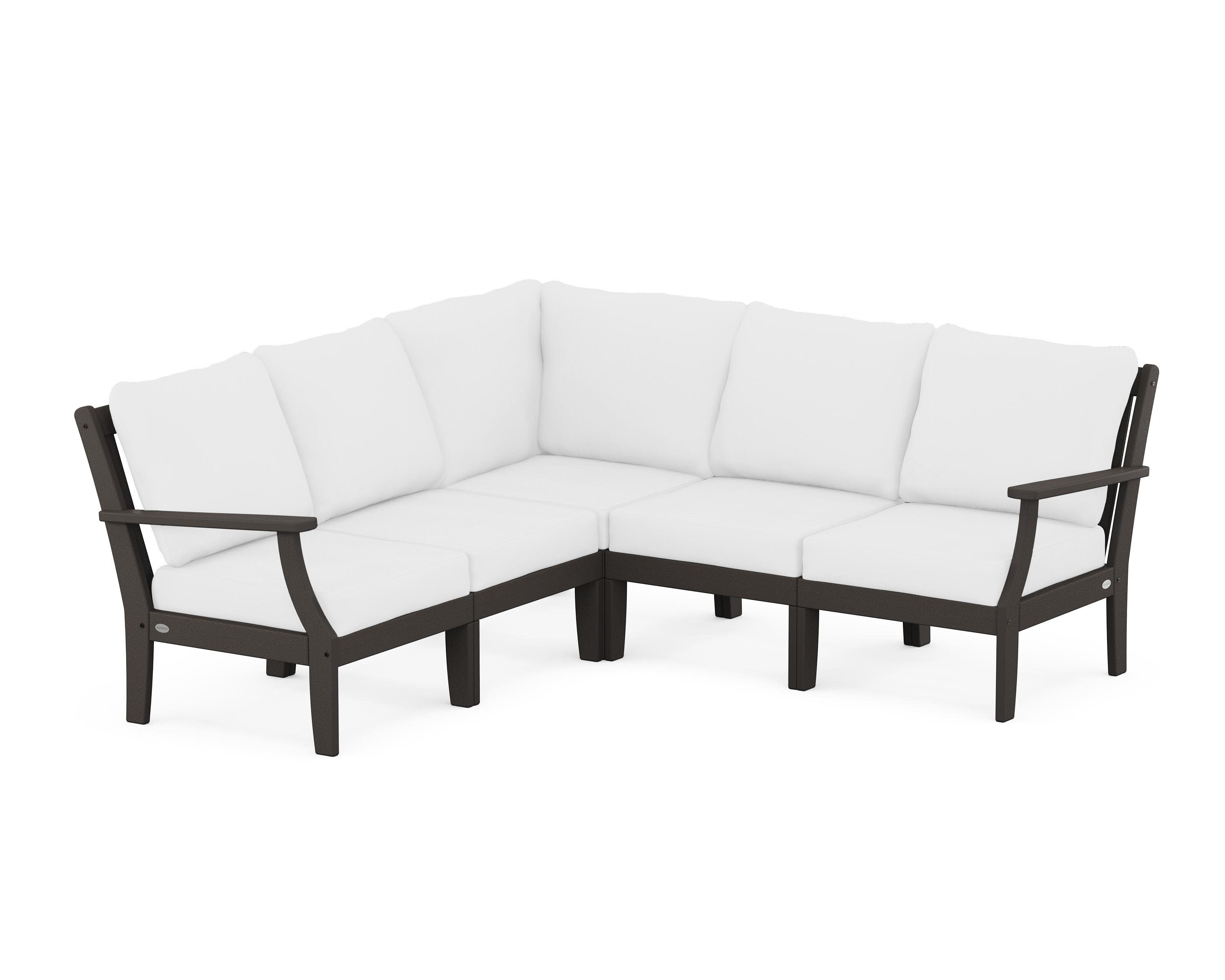 Braxton Modular 5-Piece Deep Seating Set in Vintage Coffee / Natural