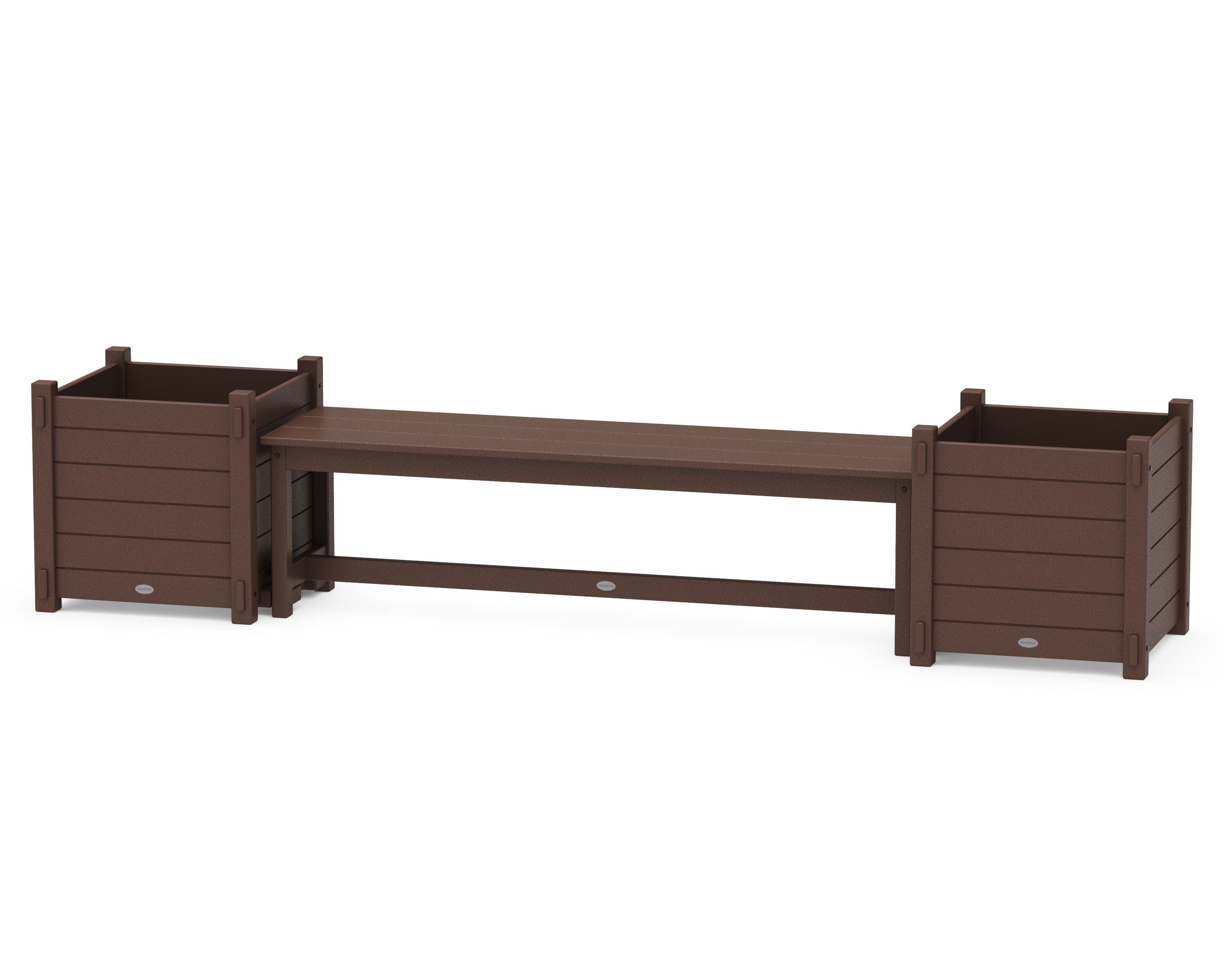 60" Nautical Straight Planter Bench Set - Large in Mahogany