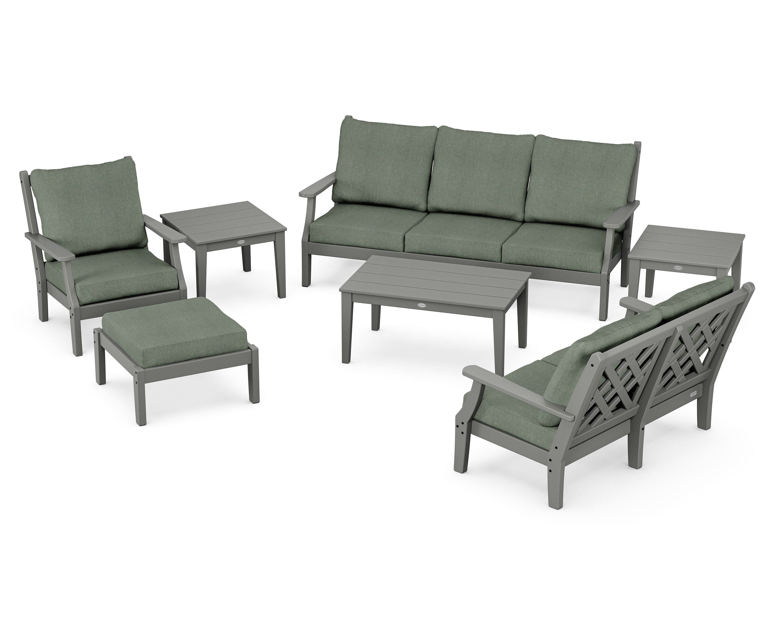Wovendale 7-Piece Deep Seating Set in Slate Grey / Cast Sage