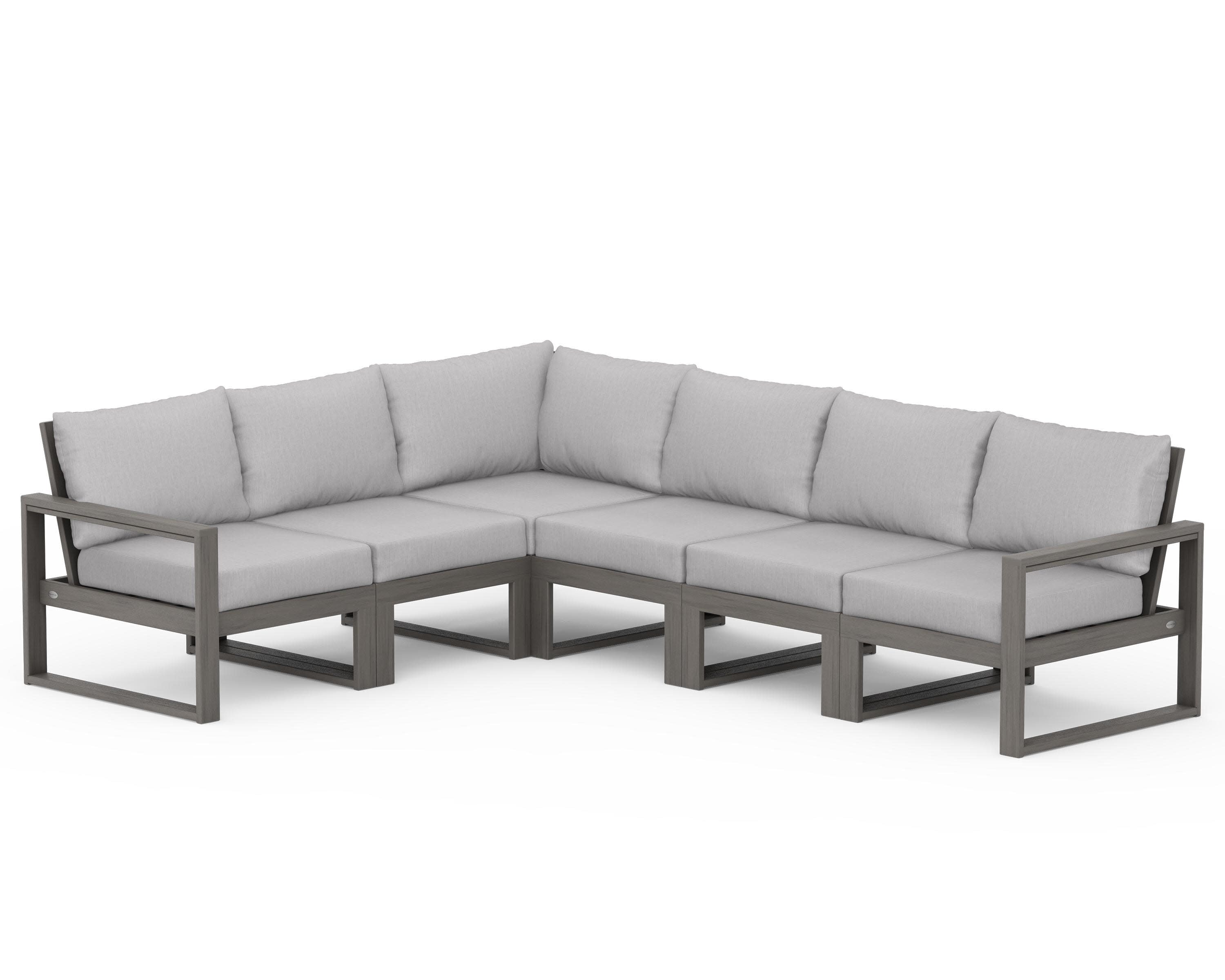 EDGE 6-Piece Modular Deep Seating Set in Driftwood / Granite