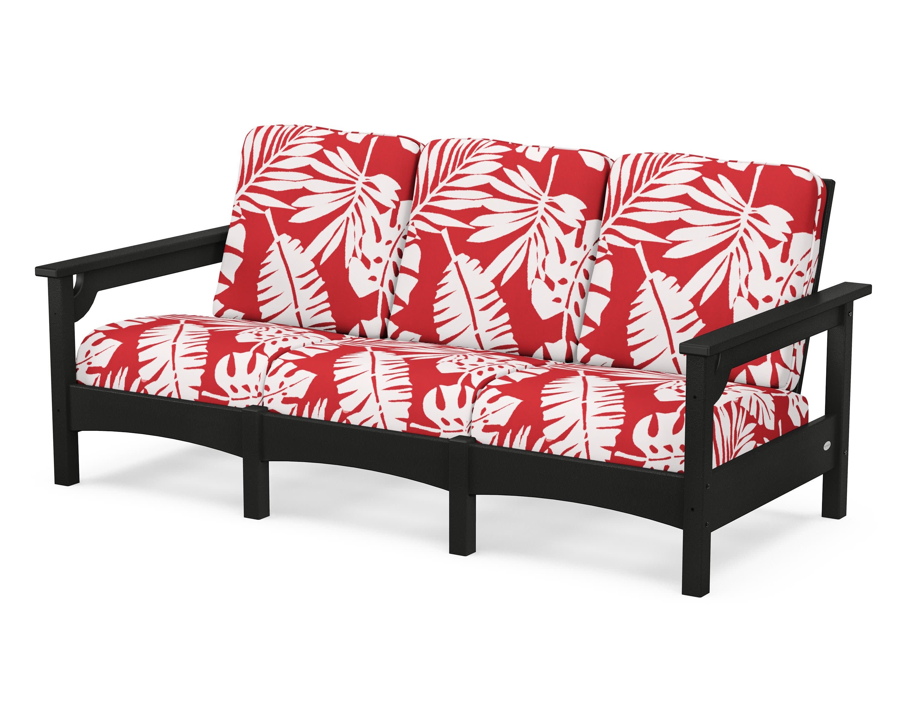 Club Sofa in Black / Leaf Crimson
