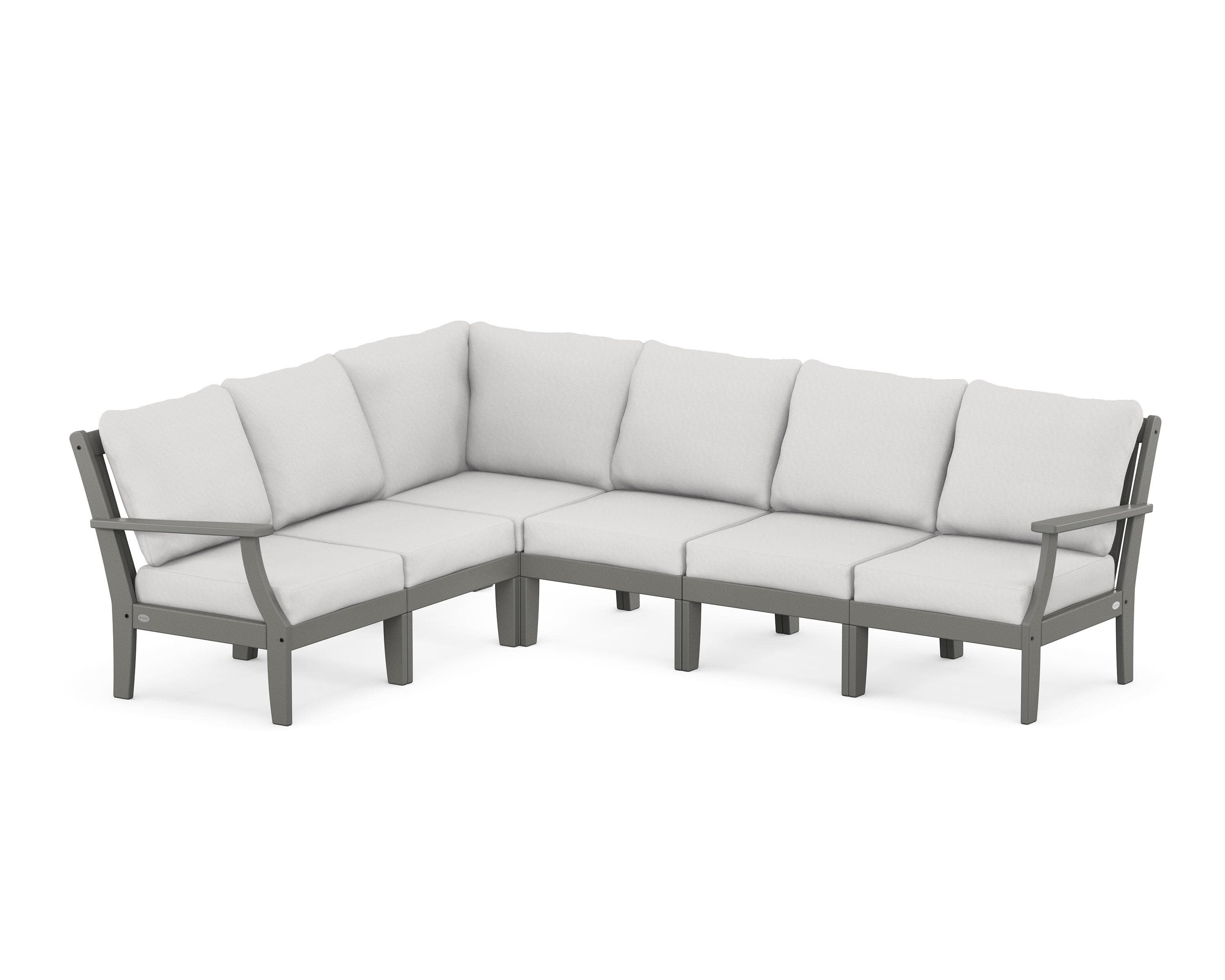 Braxton Modular 6-Piece Deep Seating Set in Slate Grey / Diamond in the Rough