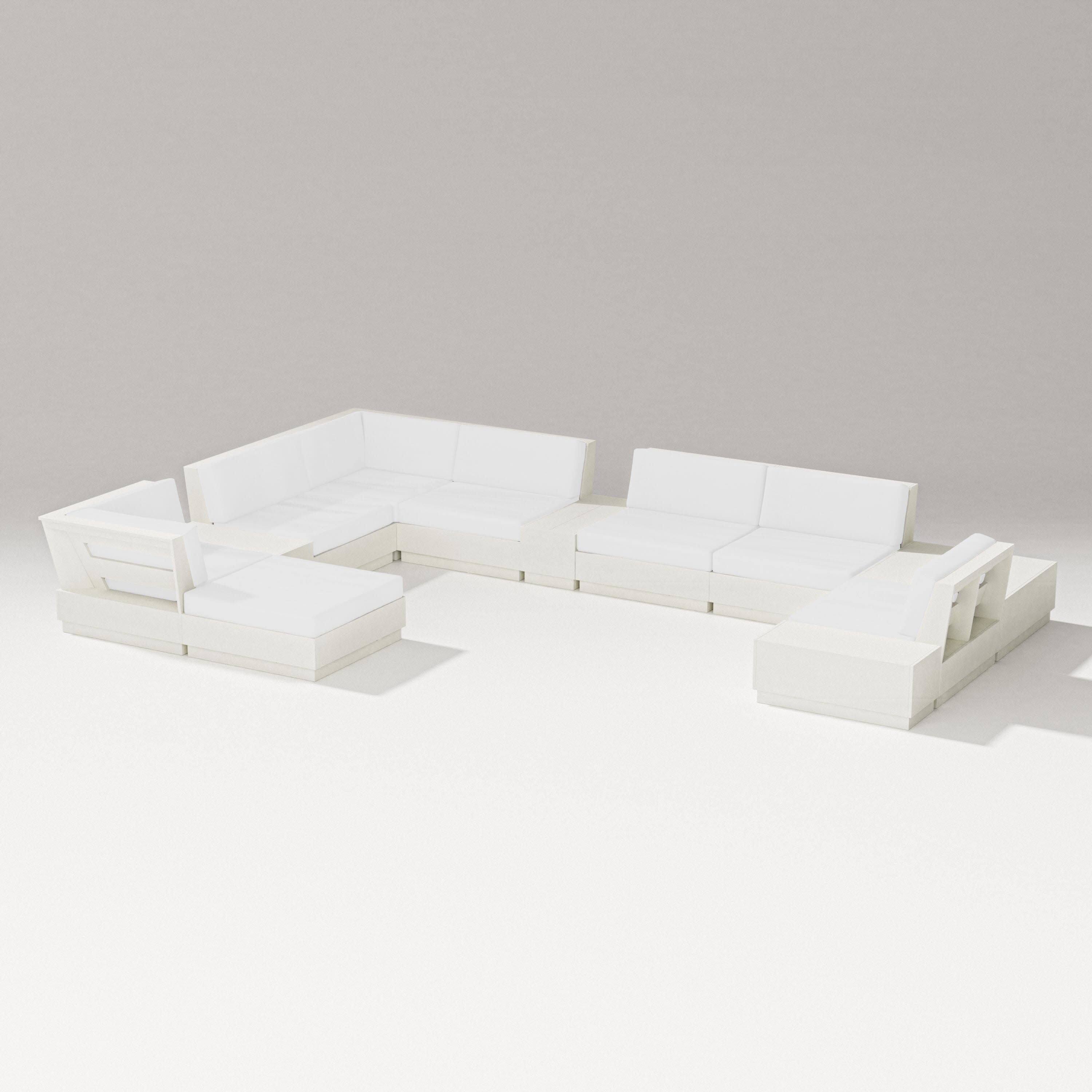 Elevate 12-Piece Conversation Sectional Set in Vintage White / Natural