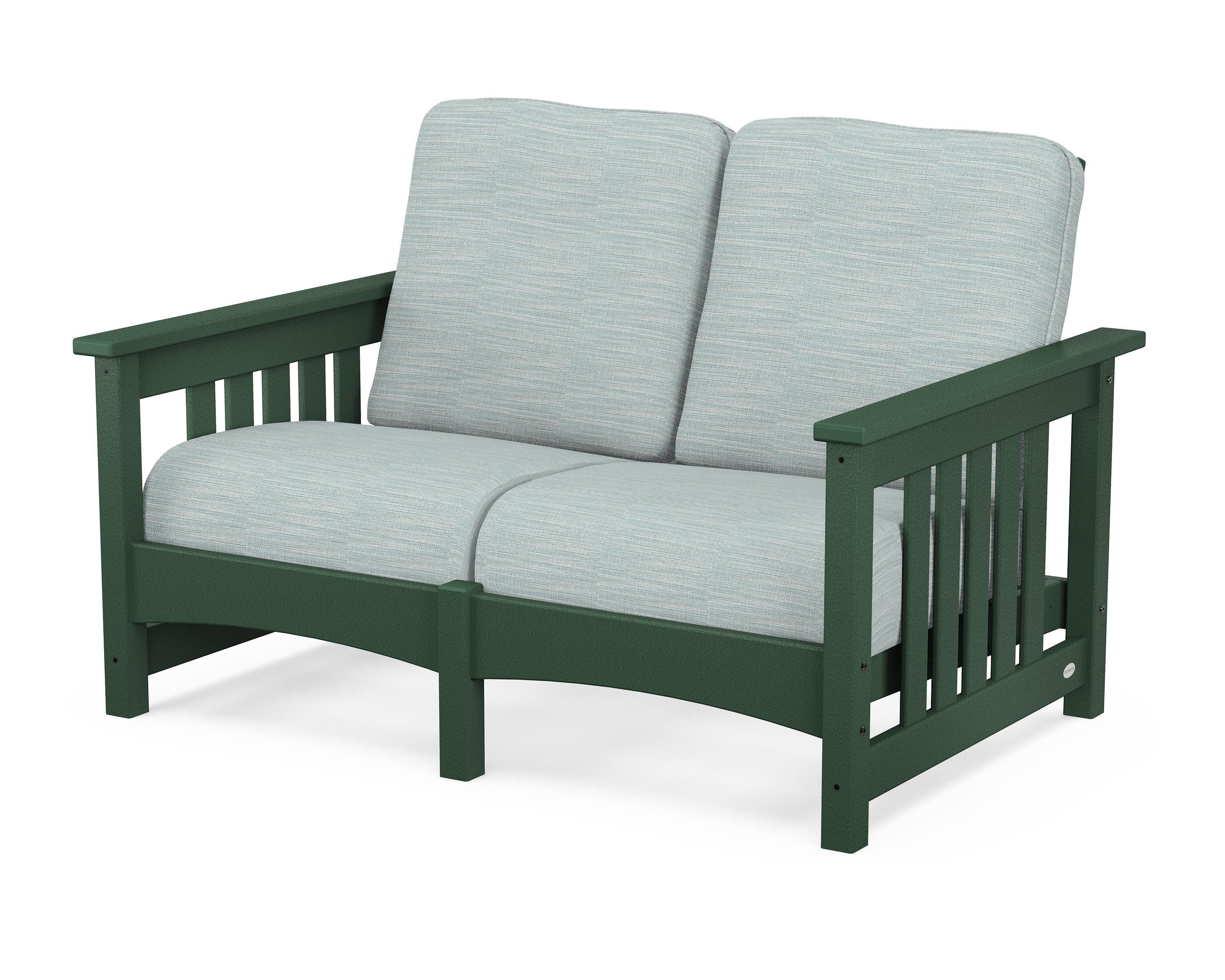 Club Mission Loveseat in Green / Soothe Mist