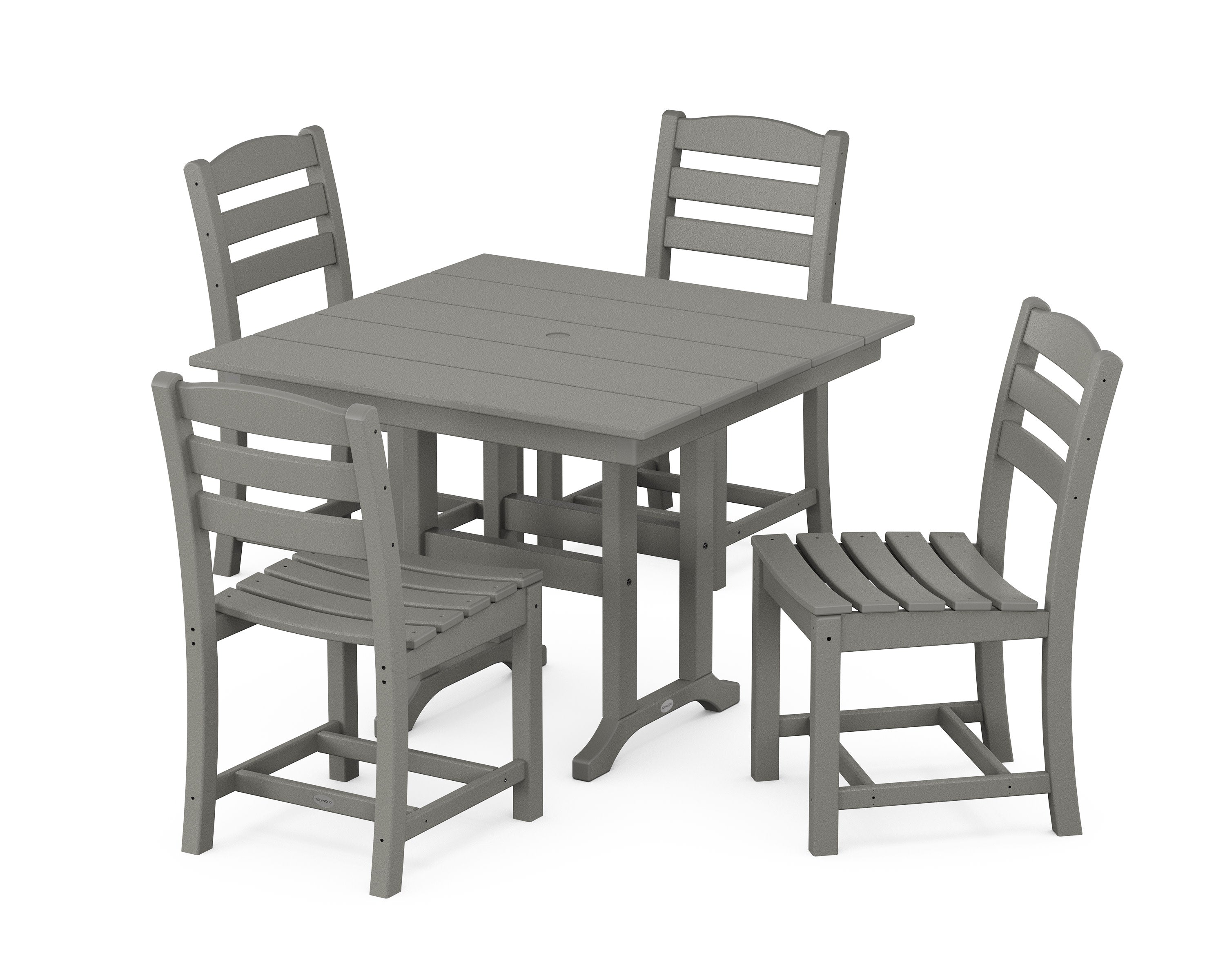 La Casa Caf Side Chair 5-Piece Farmhouse Dining Set in Slate Grey