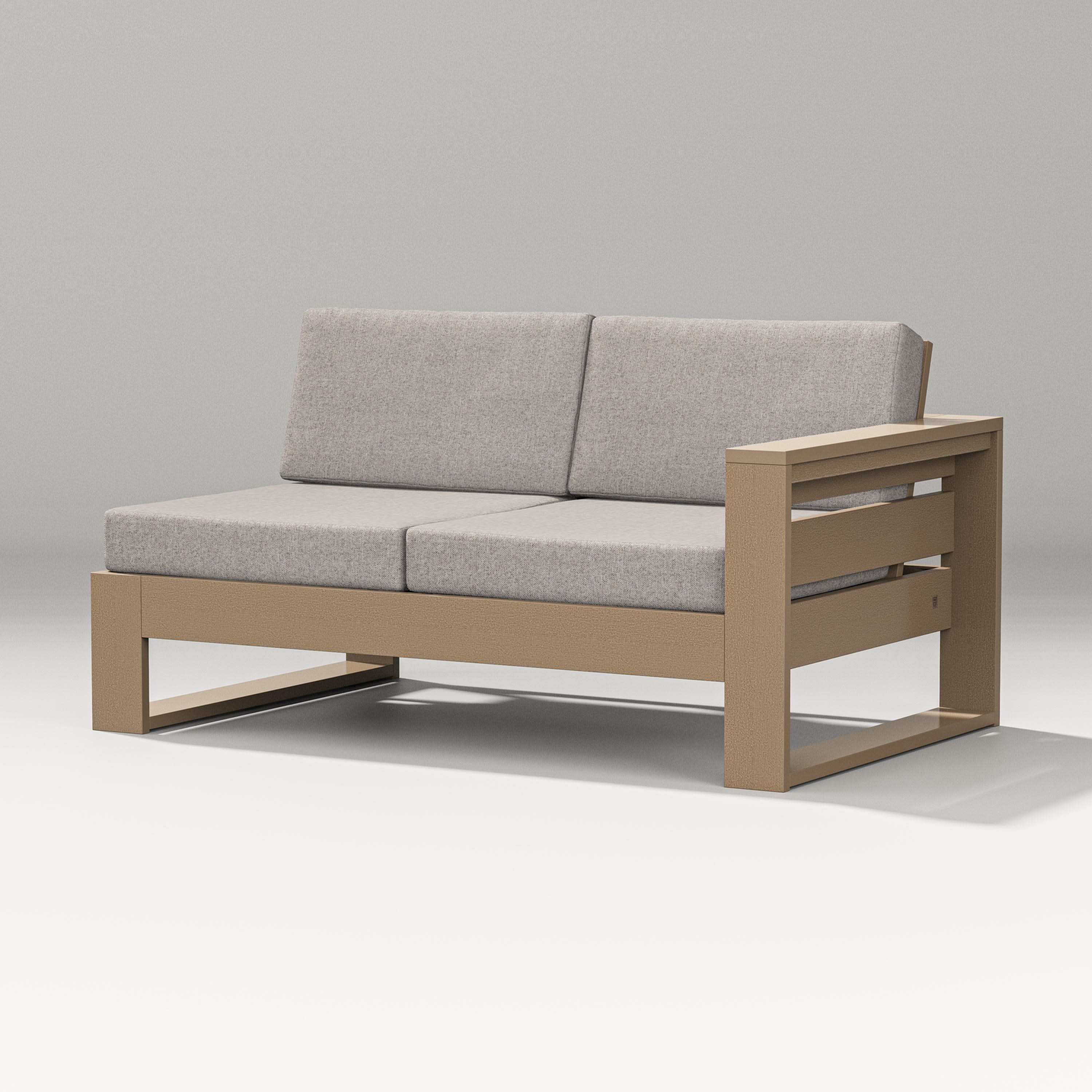 Latitude Modular Right Arm Loveseat in Vintage Sahara / Weathered Tweed