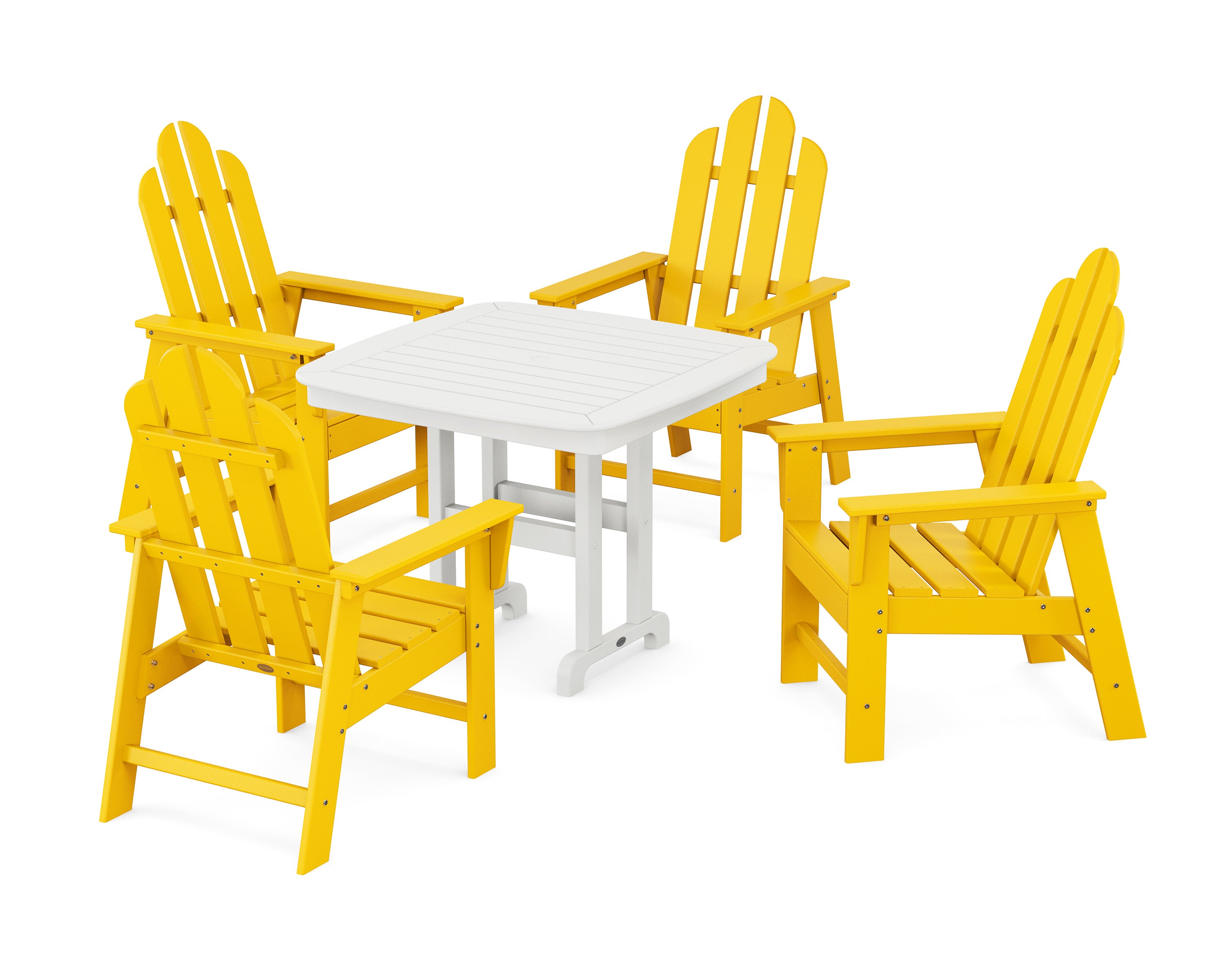 Long Island 5-Piece Dining Set in Lemon / White