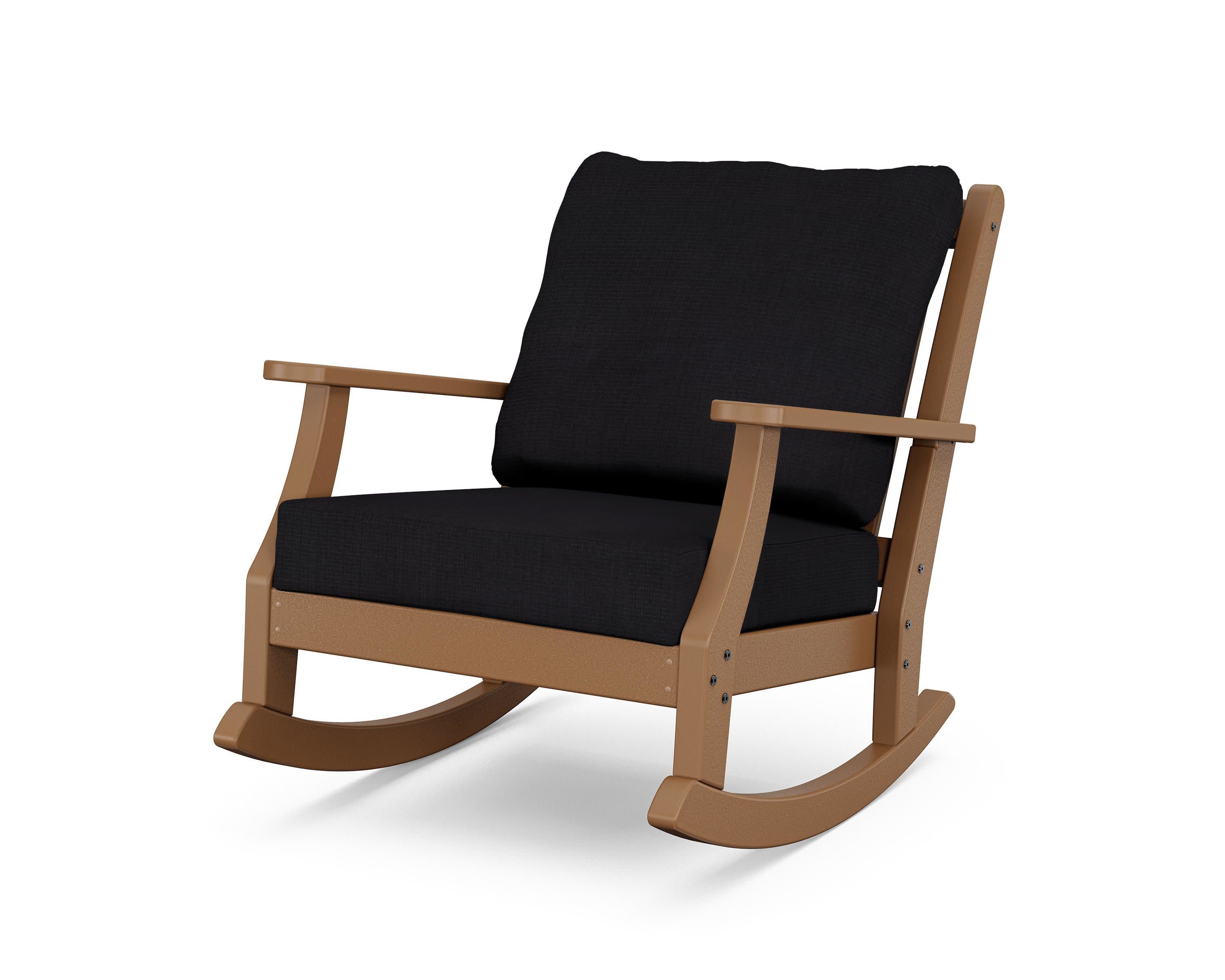 Wovendale Deep Seating Rocking Chair in Teak / Midnight Linen