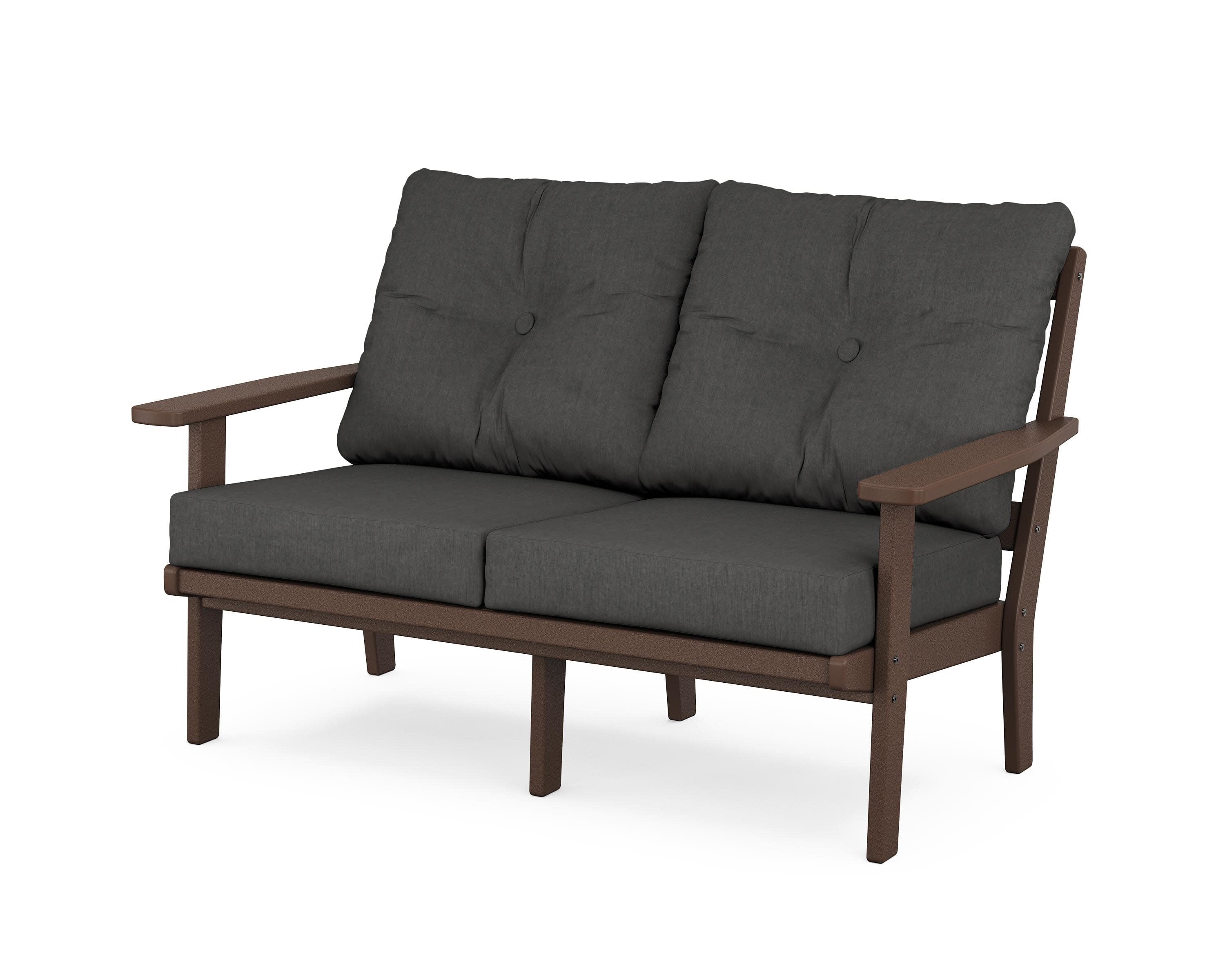 Prairie Deep SeatingLoveseat in Mahogany / Spectrum Carbon