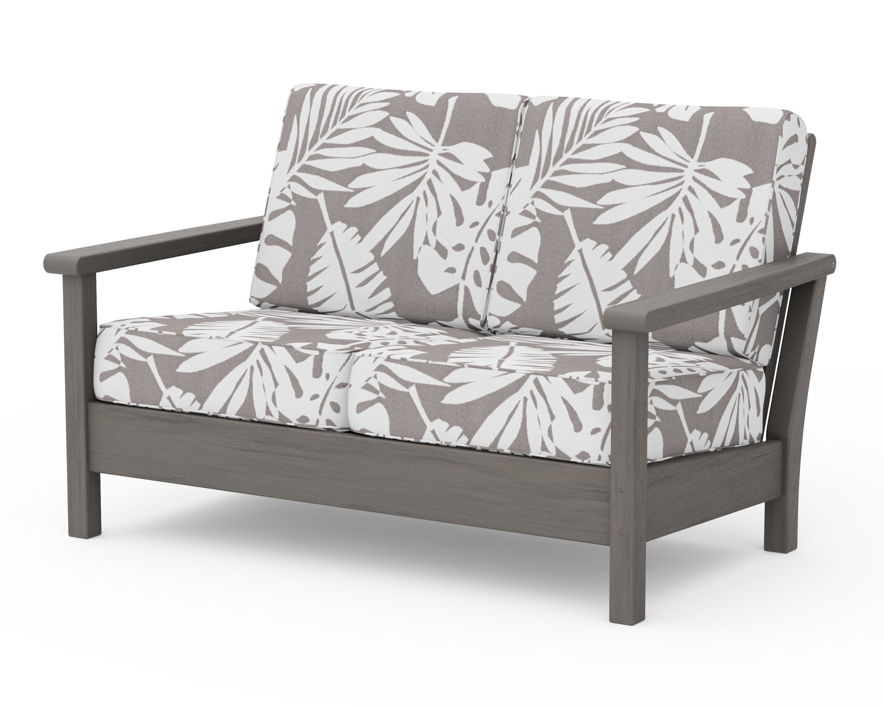 Harbour Deep Seating Loveseat in Driftwood / Leaf Grey Mist