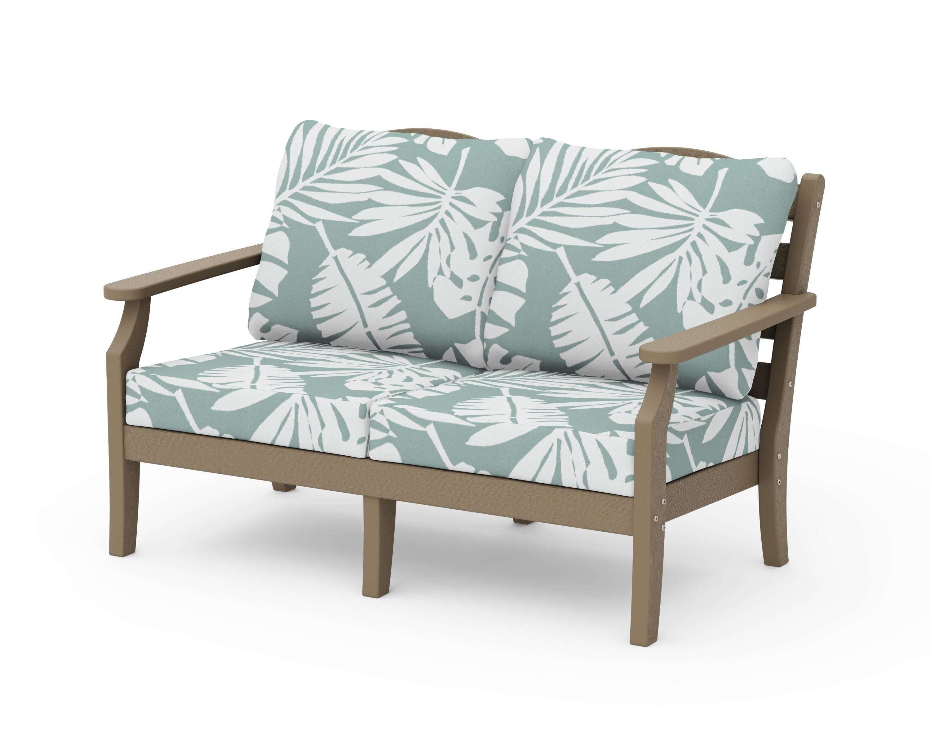 Savannah Deep Seating Loveseat in Vintage Sahara / Leaf Glacier Spa