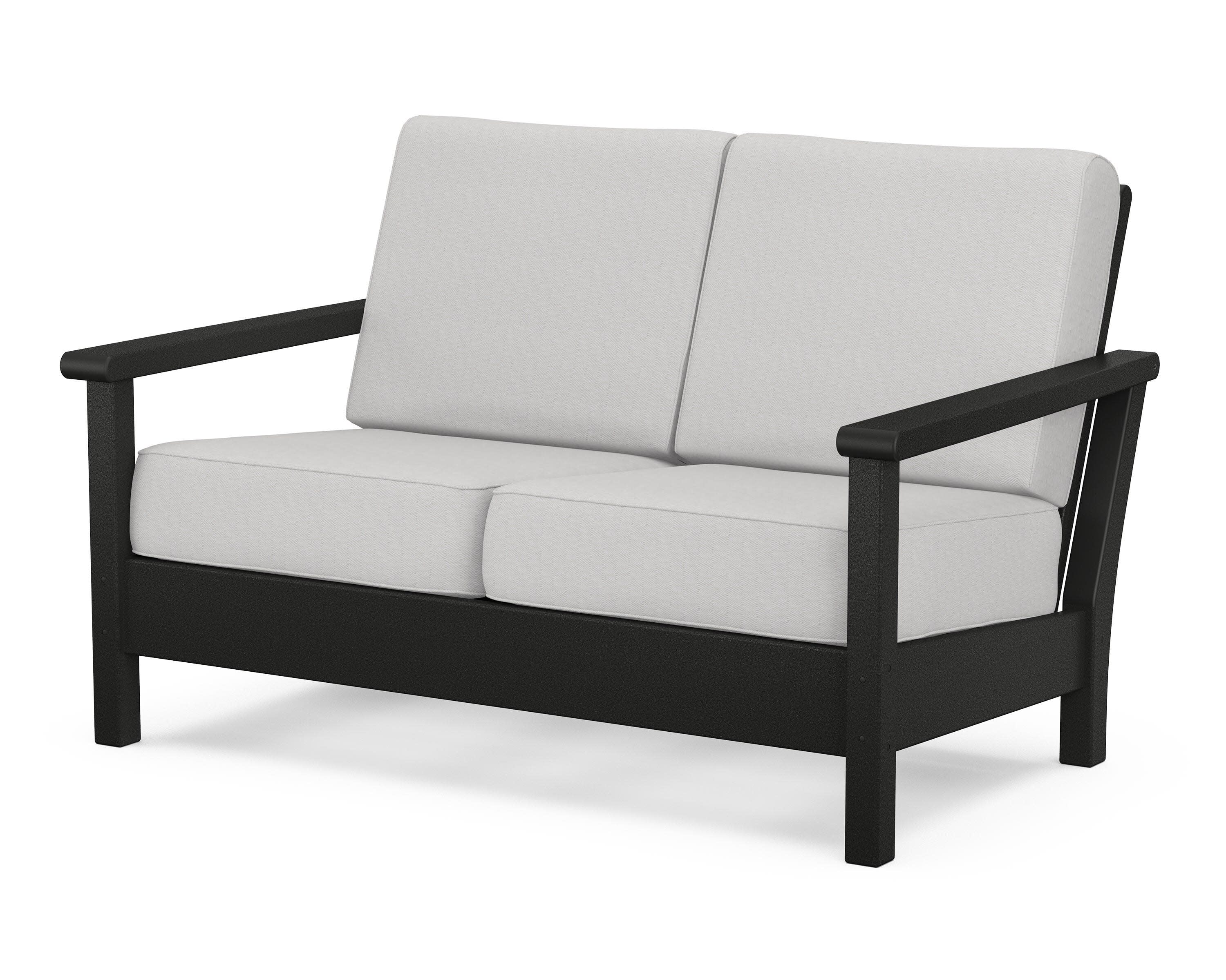 Harbour Deep Seating Loveseat in Black / Diamond in the Rough