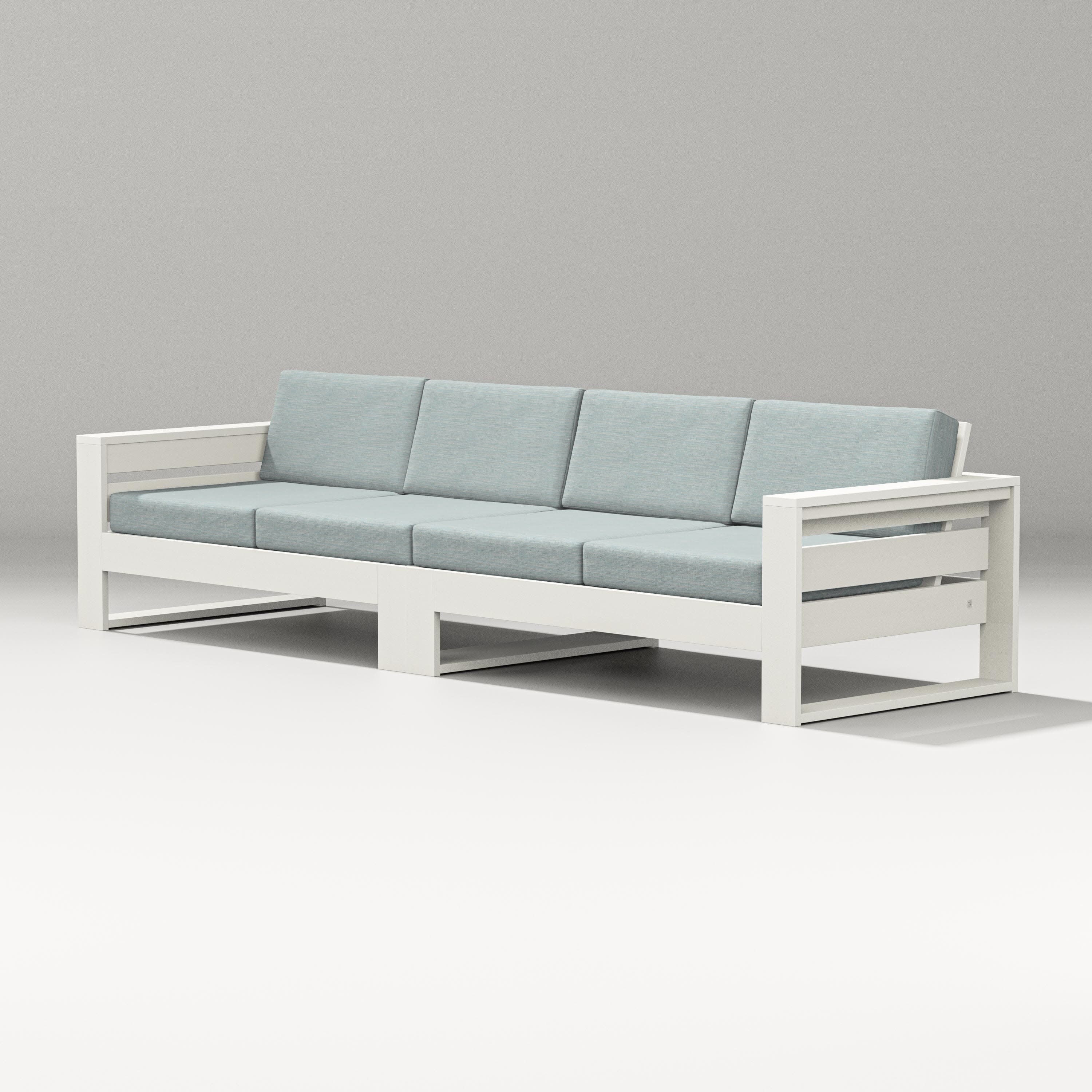 Latitude Straight Sectional in Vintage White / Soothe Mist
