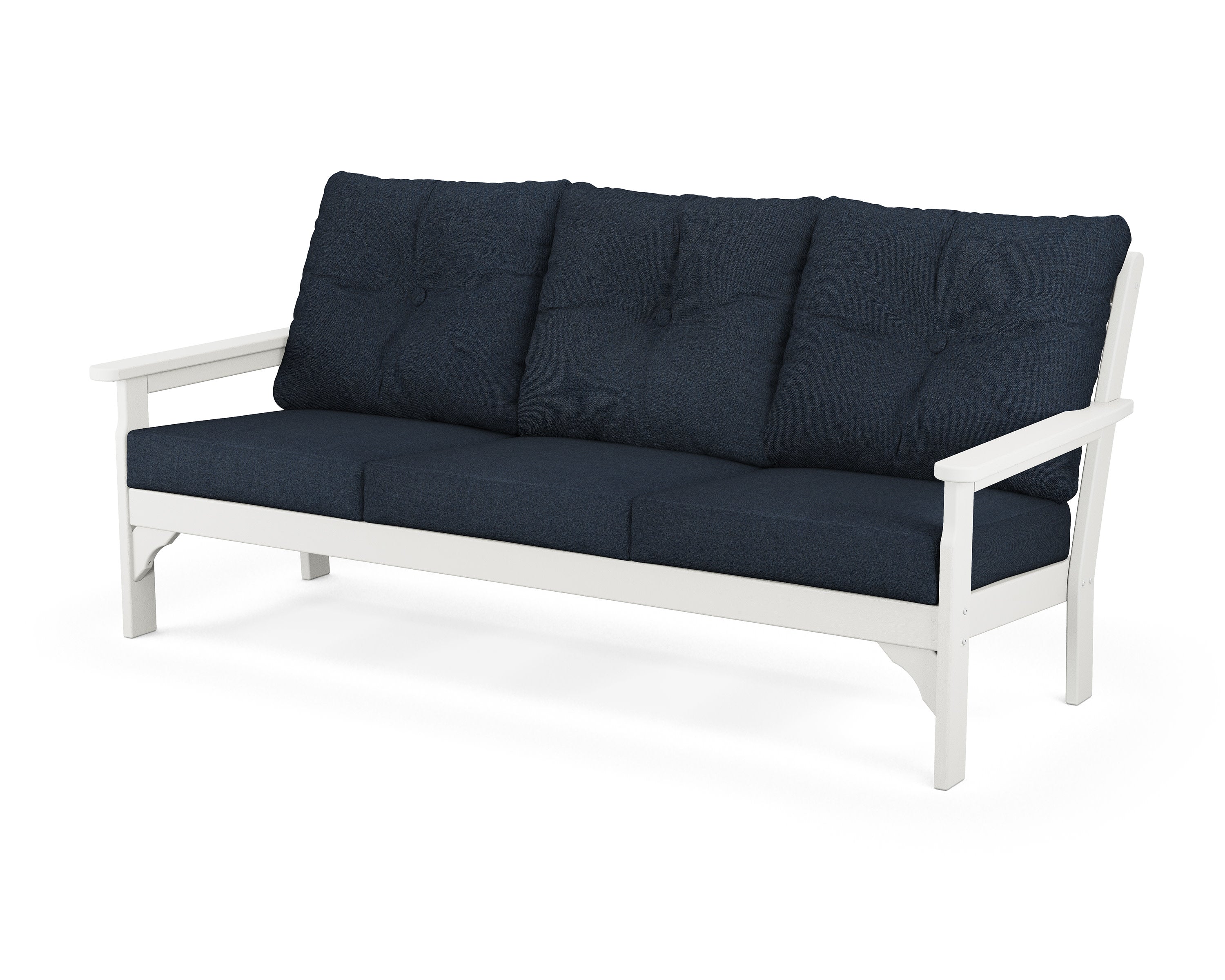 Vineyard Deep Seating Sofa in Vintage White / Marine Indigo