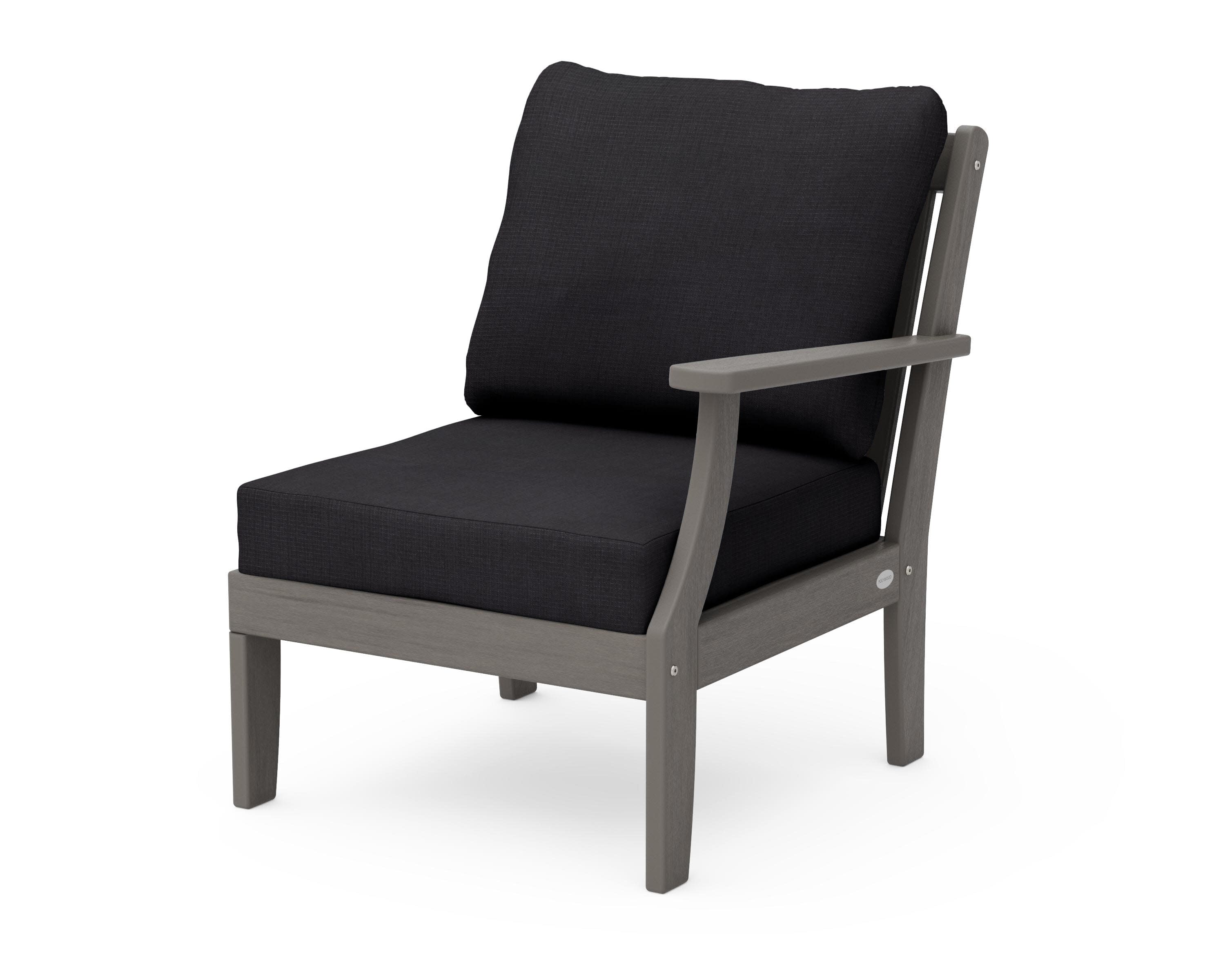 Braxton Modular Right Arm Chair in Driftwood / Midnight Linen