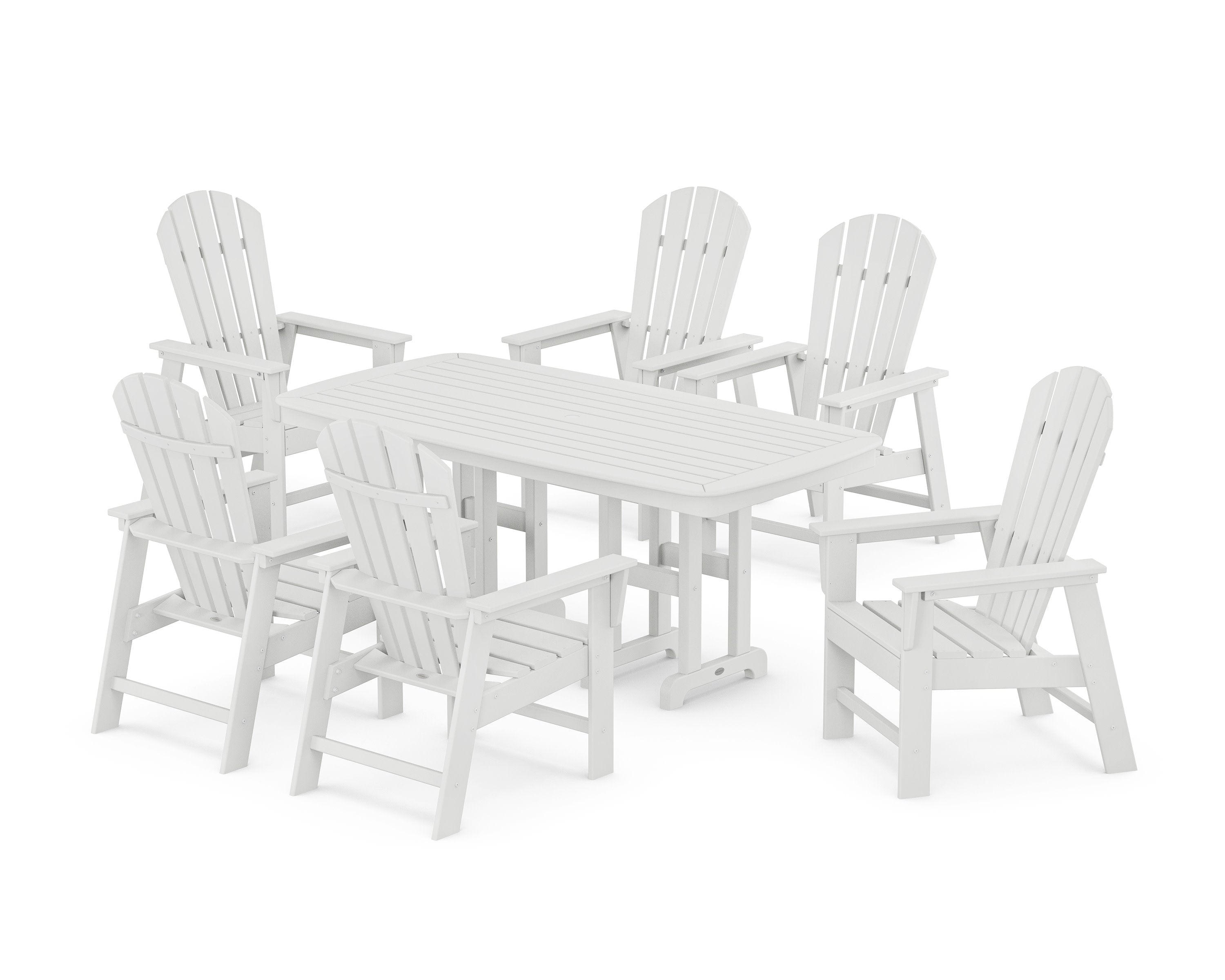 South Beach 7-Piece Dining Set in White