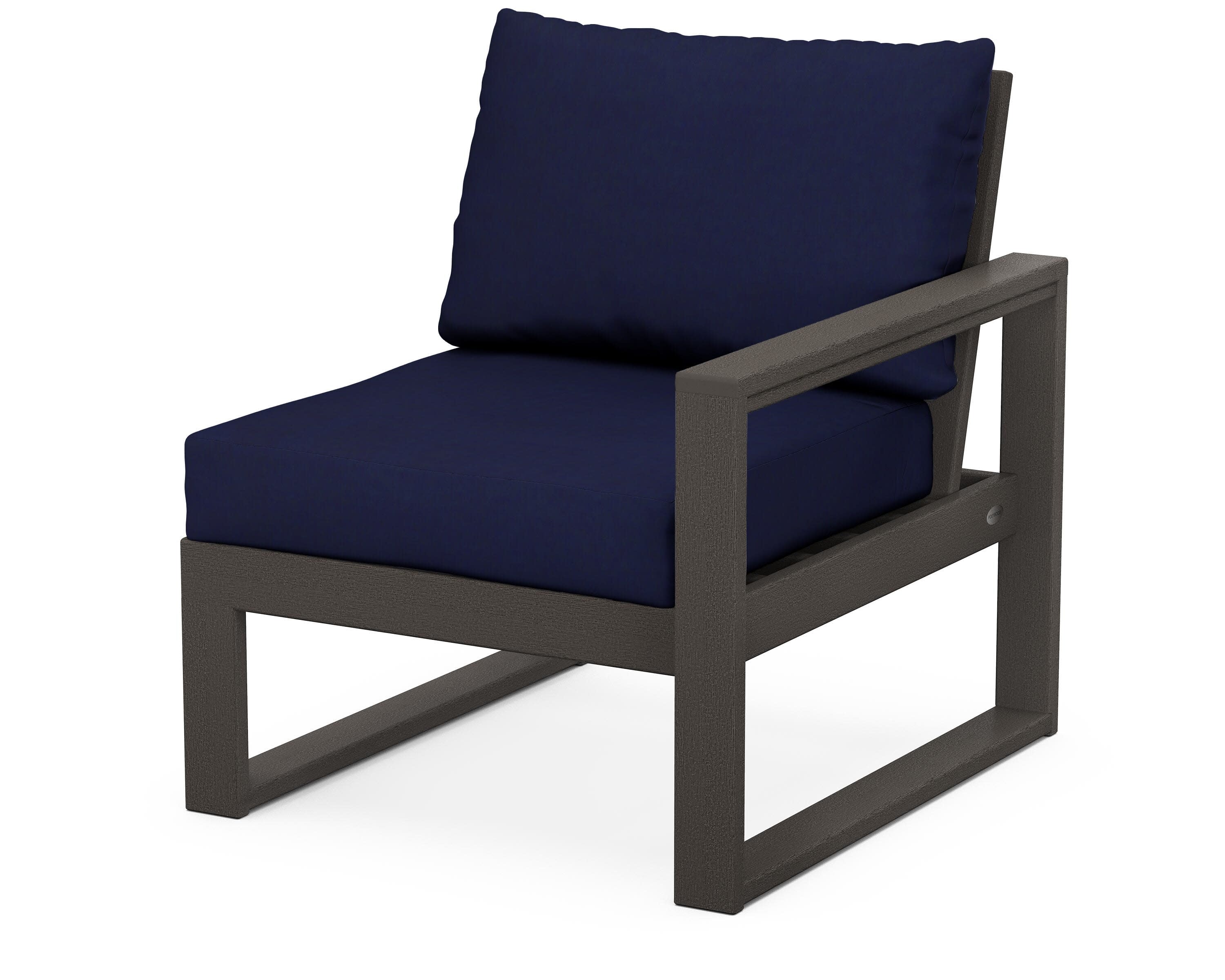 EDGE Modular Right Arm Chair in Vintage Coffee / Navy