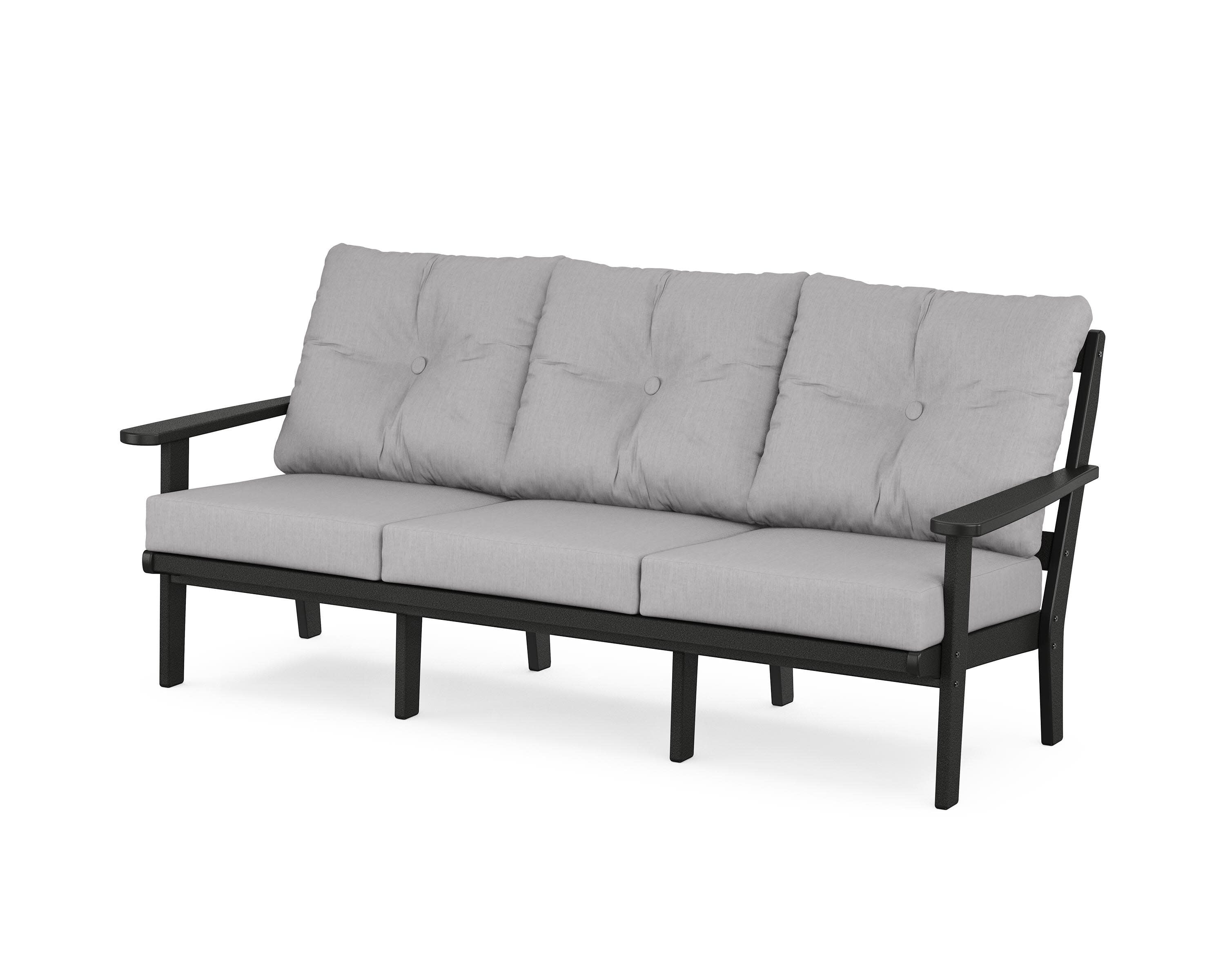 Mission Deep Seating Sofa in Black / Granite