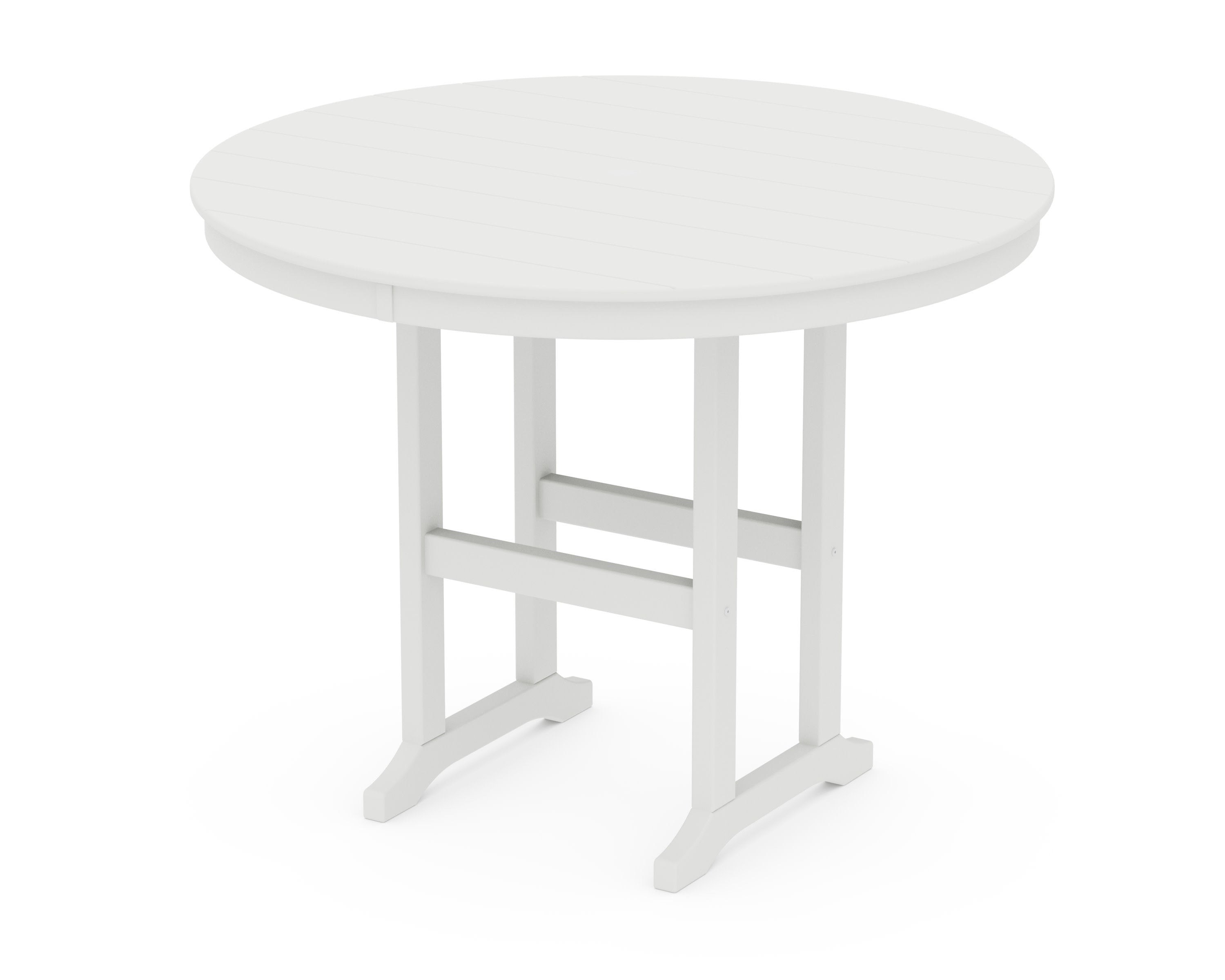 48" Round Farmhouse Counter Table in White